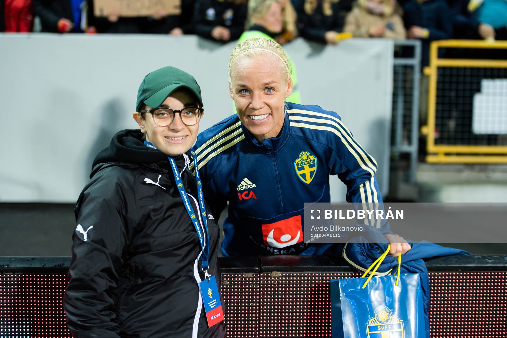 Sveriges Caroline Seger valdes som bästa spelare under träningslandskampen i fotboll mellan Sverige och Norge den 4 oktober 2018 i Helsingborg.