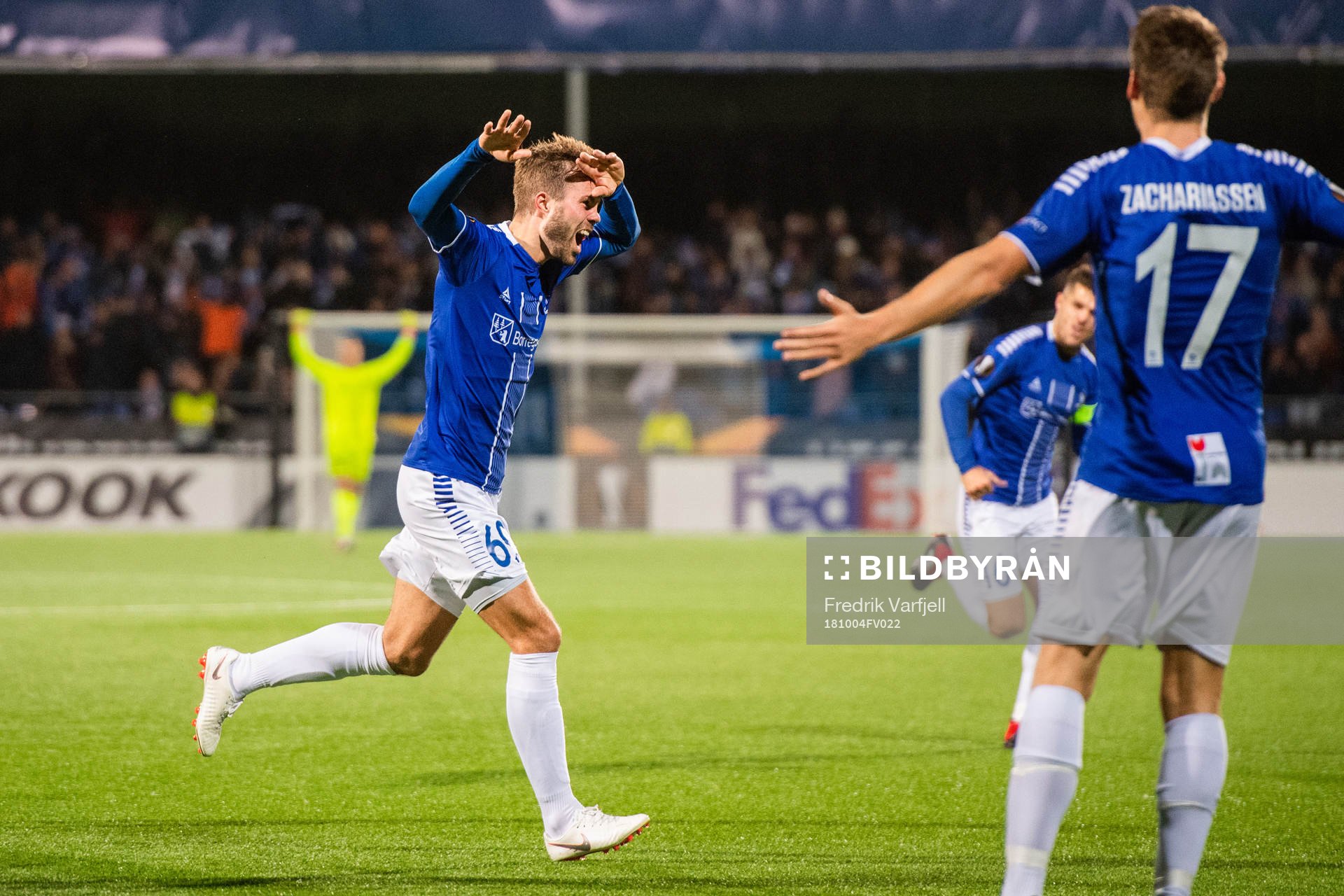 Patrick Mortensen of Sarpsborg 08 celeberates