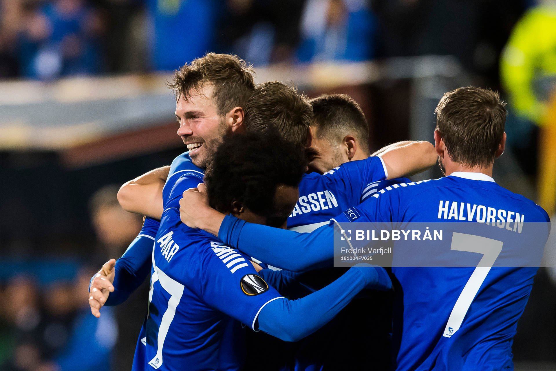 Patrick Mortensen of Sarpsborg 08 celebrates with his