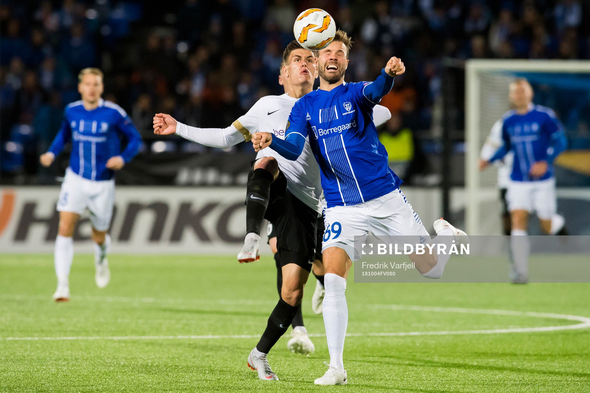Joakim Maehle of Genk and Patrick Mortensen of Sarpsborg 08