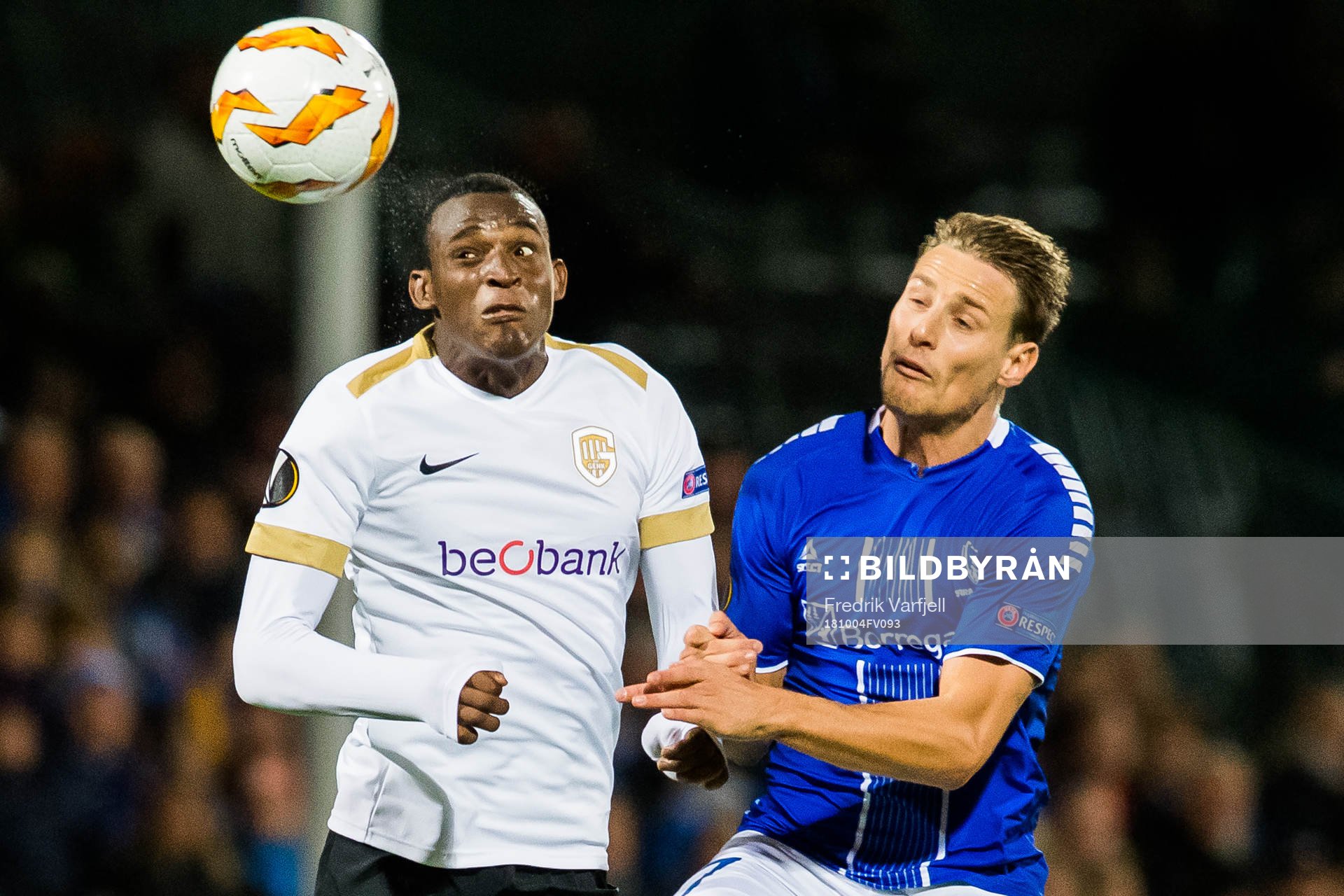 Jhon Lucumi of Genk and Kristoffer Zachariassen of