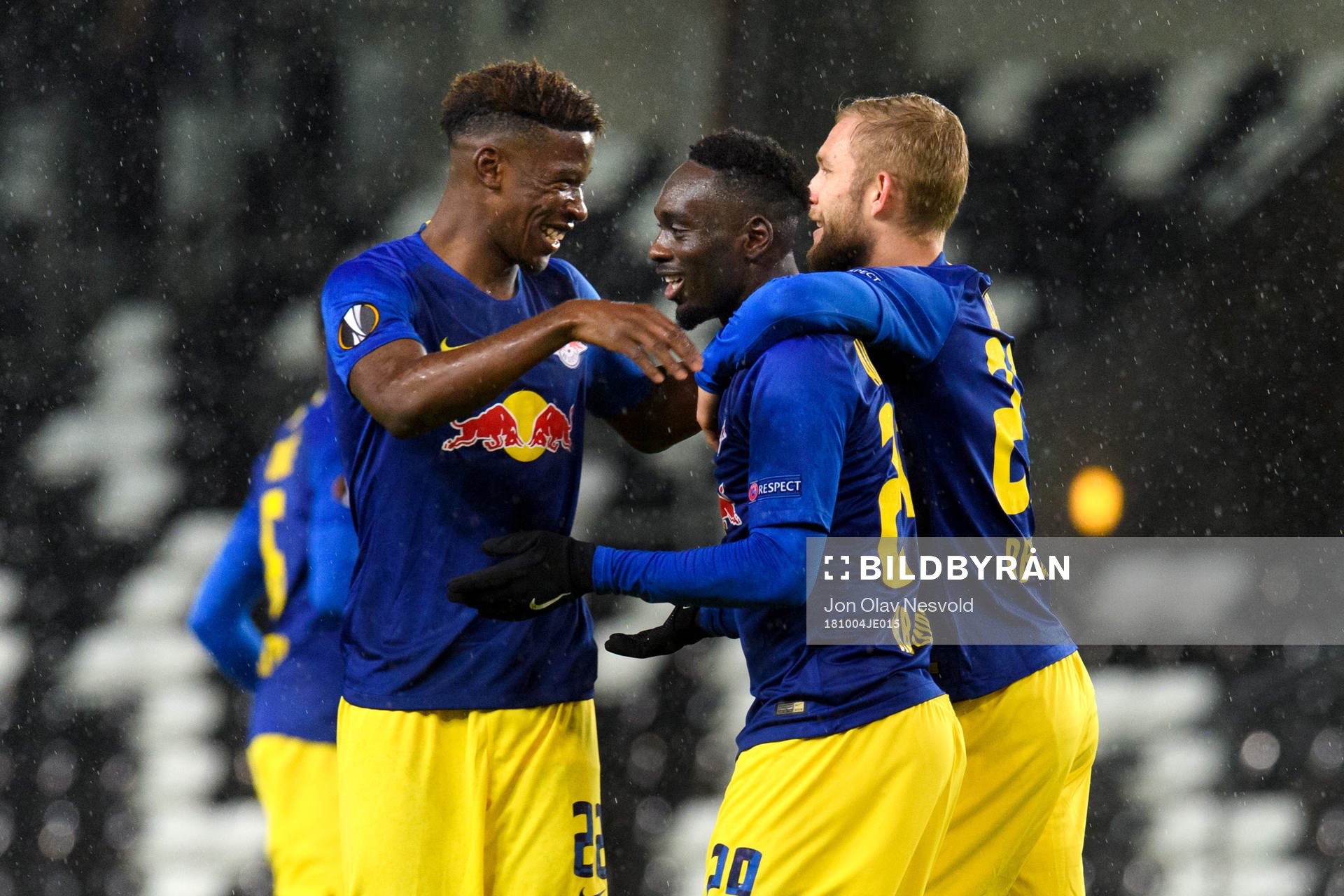 Nordi Mukiele, Jean-Kevin Augustin and and Konrad Laimer of