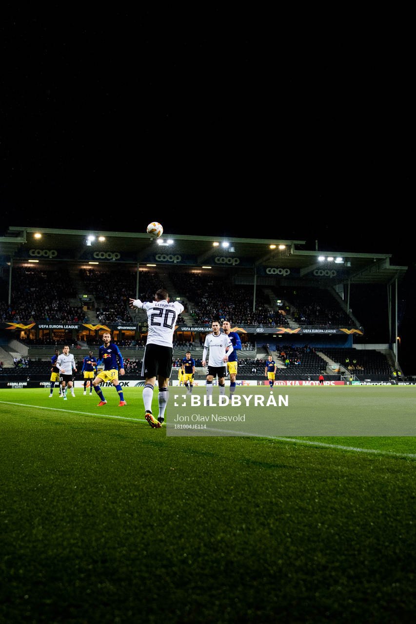 Alex Gersbach of Rosenborg during the Europa League match between Rosenborg and RB Leipzig on October 4, 2018 in Trondheim.