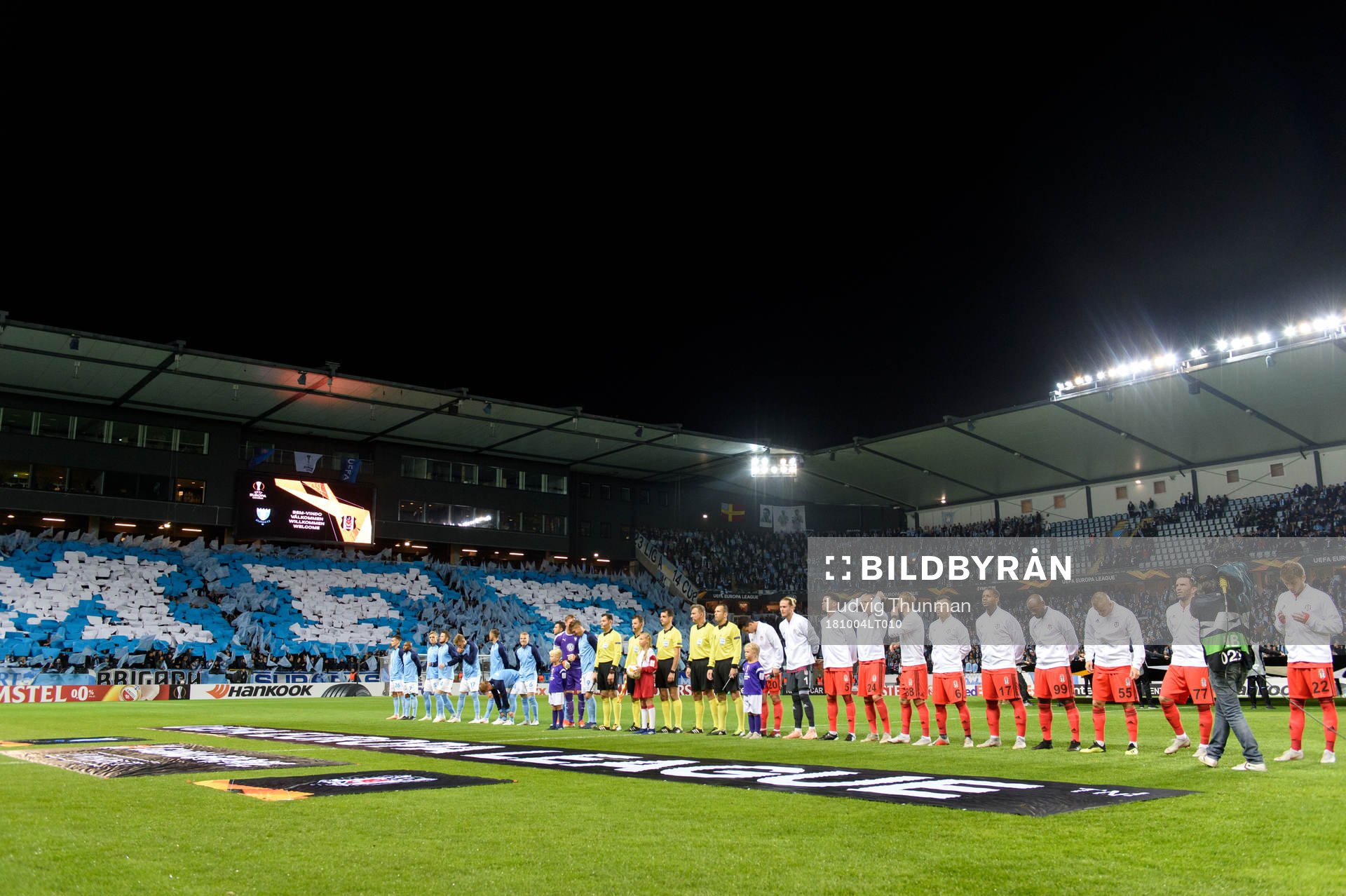 Lineup at the Europa League group stage match between