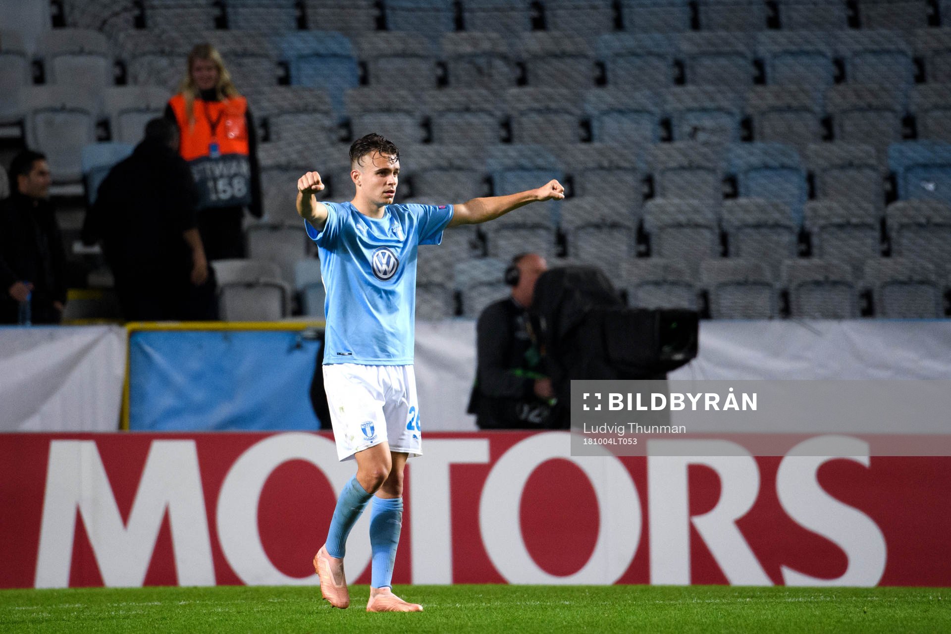 Andreas Vindheim of Malmö FF celebrates during the Europa League group stage match between Malmö FF and Besiktas on October 4, 2018 in Malmö.