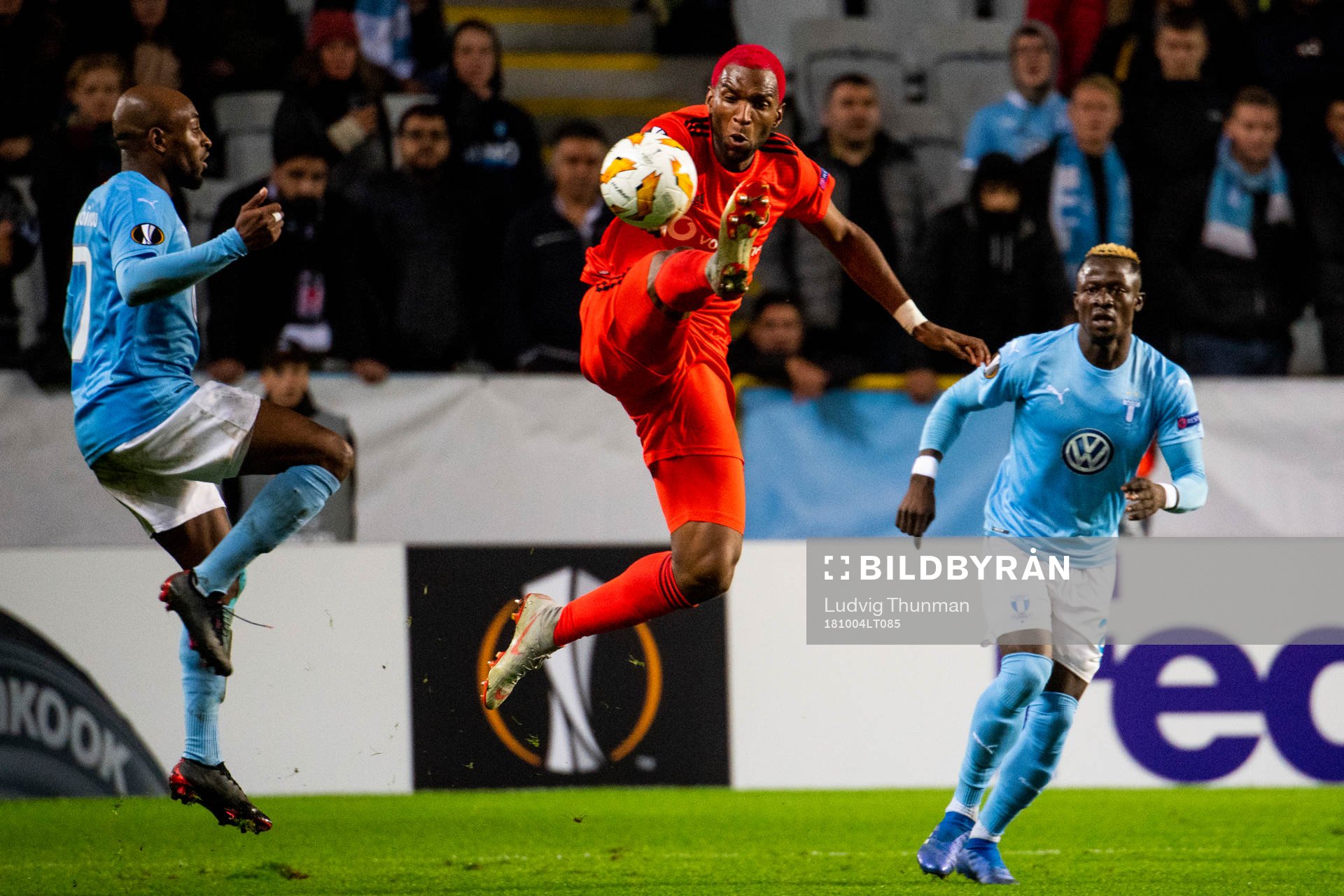 Fouad Bachirou of Malmö FF and Ryan Babel of Besiktas