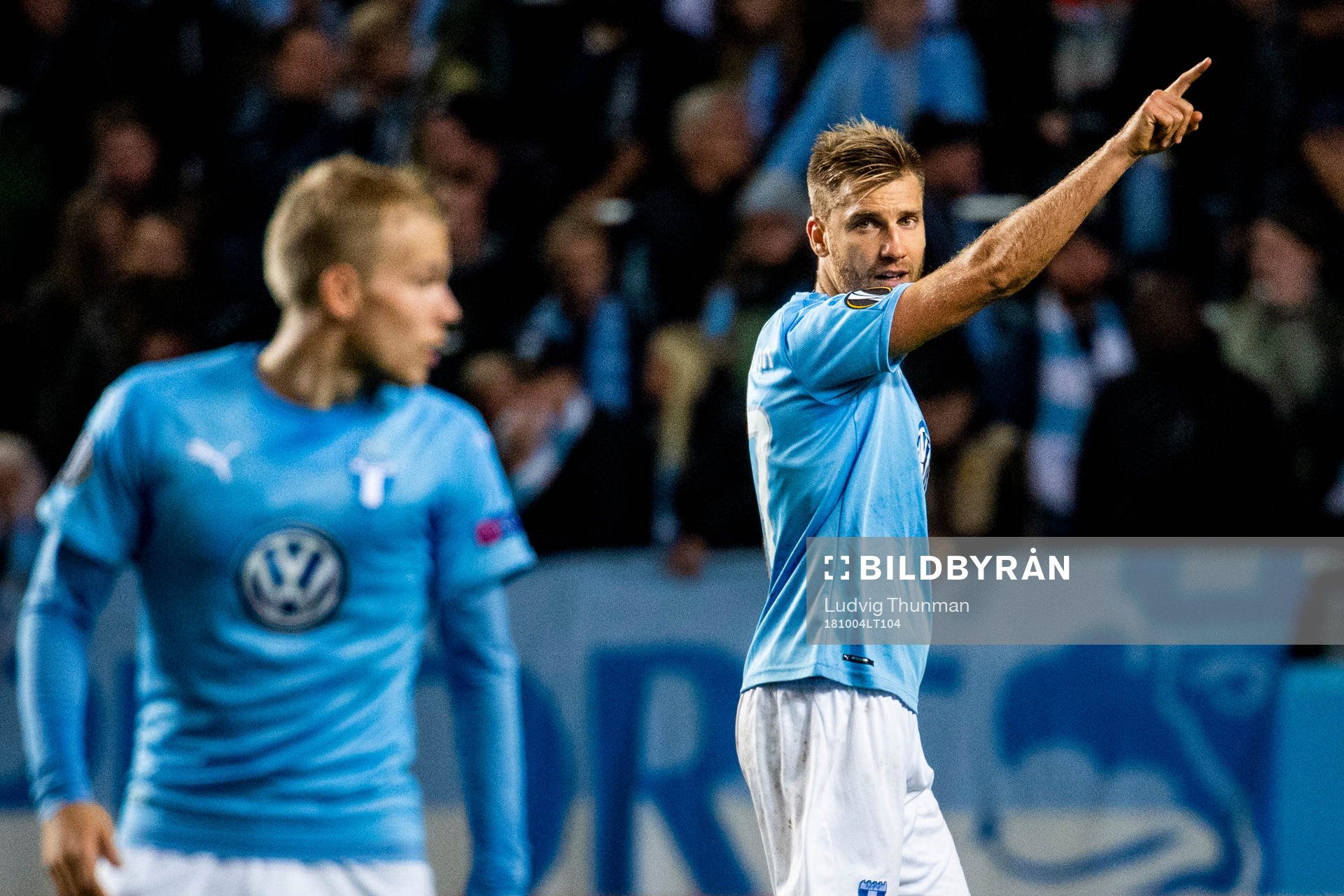 Oscar Lewicki and Rasmus Bengtsson of Malmö FF