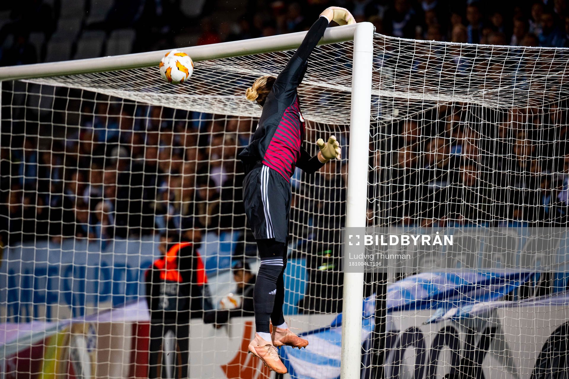 Goalkeeper Loris Karius of Besiktas sees the ball scoring