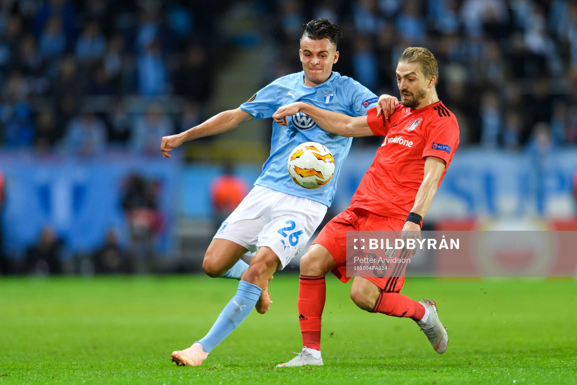Andreas Vindheim of Malmö FF and Caner Erkin of Besiktas