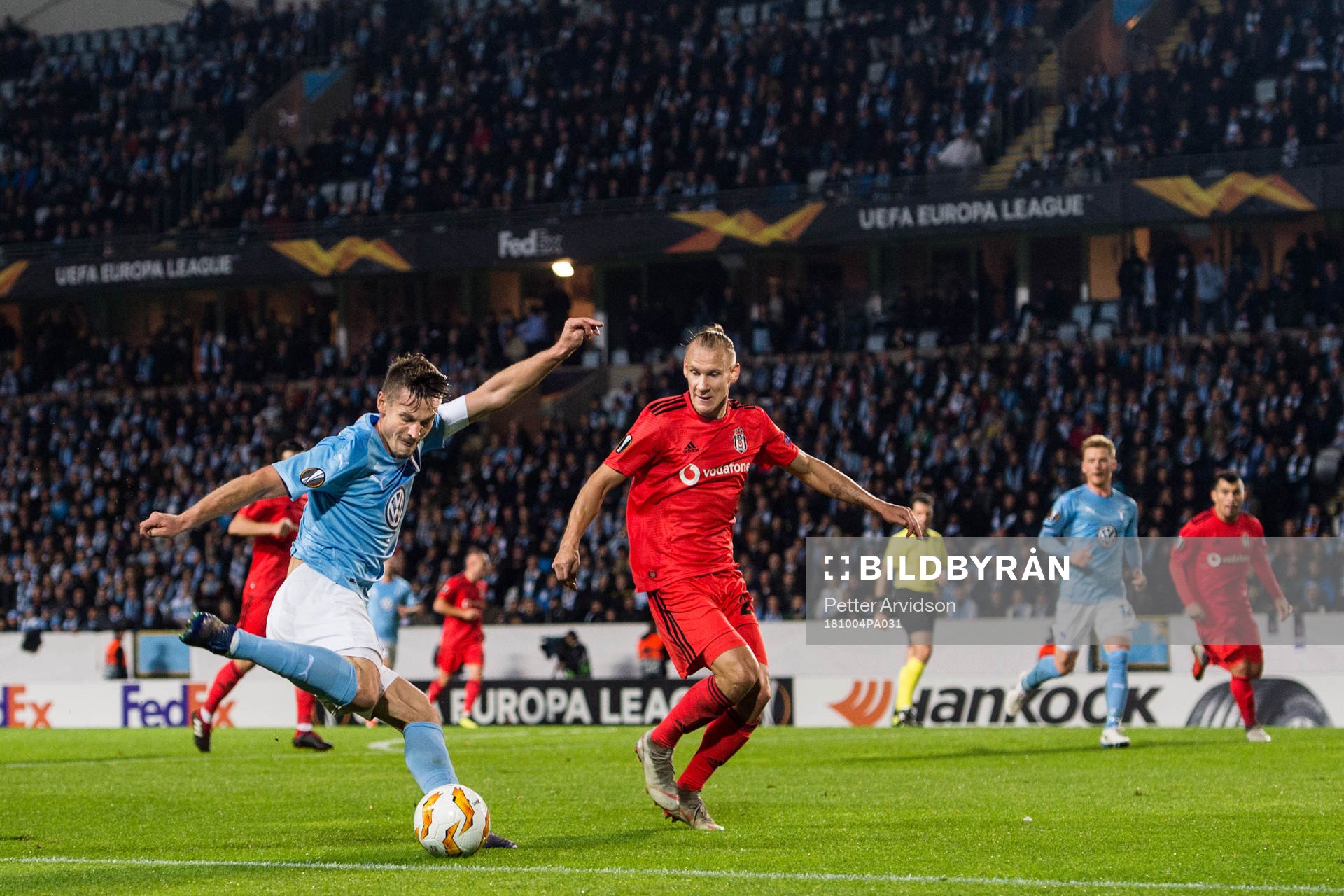 Markus Rosenberg of Malmö FF and Adem Ljajic of Besiktas