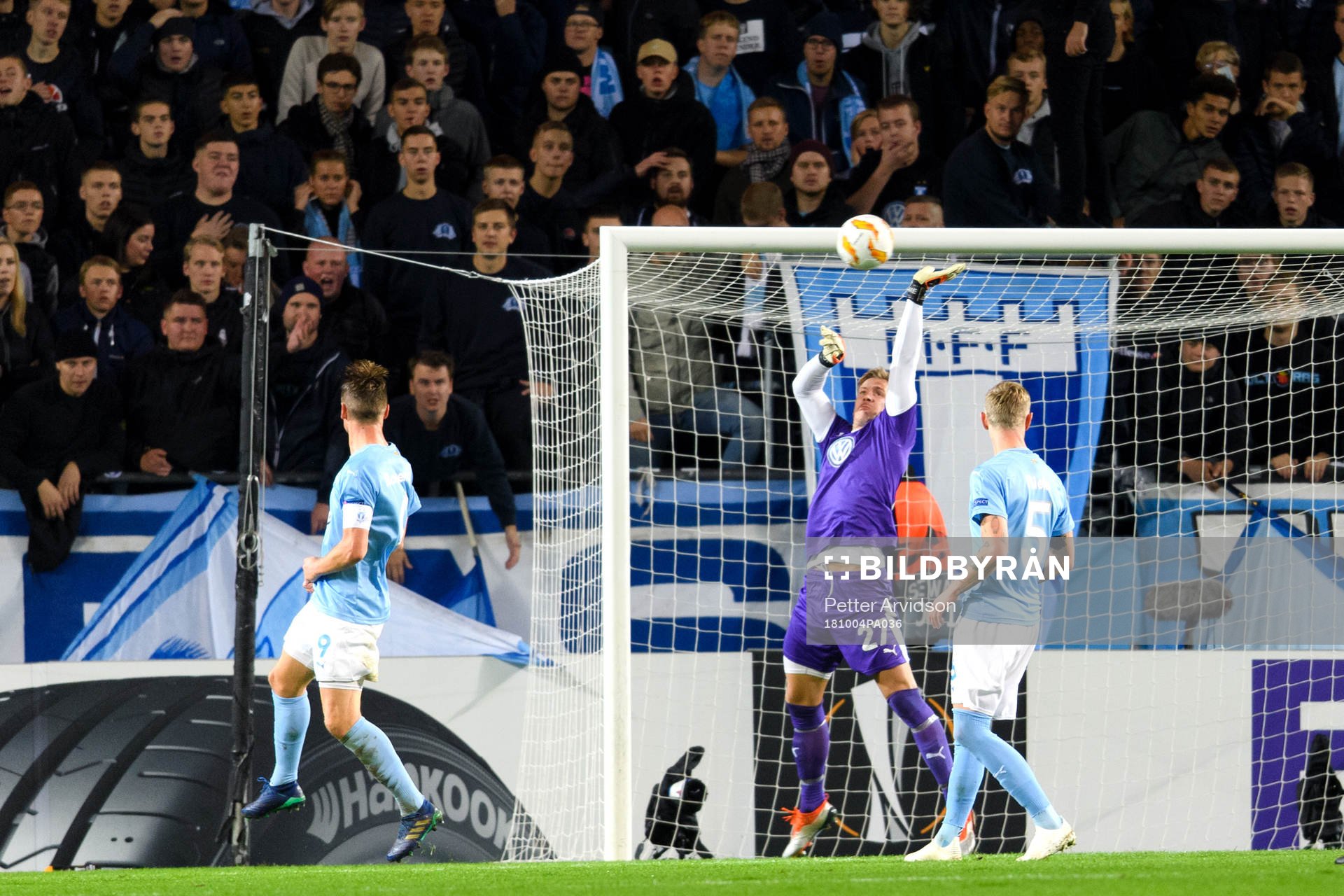 goalkeeper Johan Dahlin saves the ball