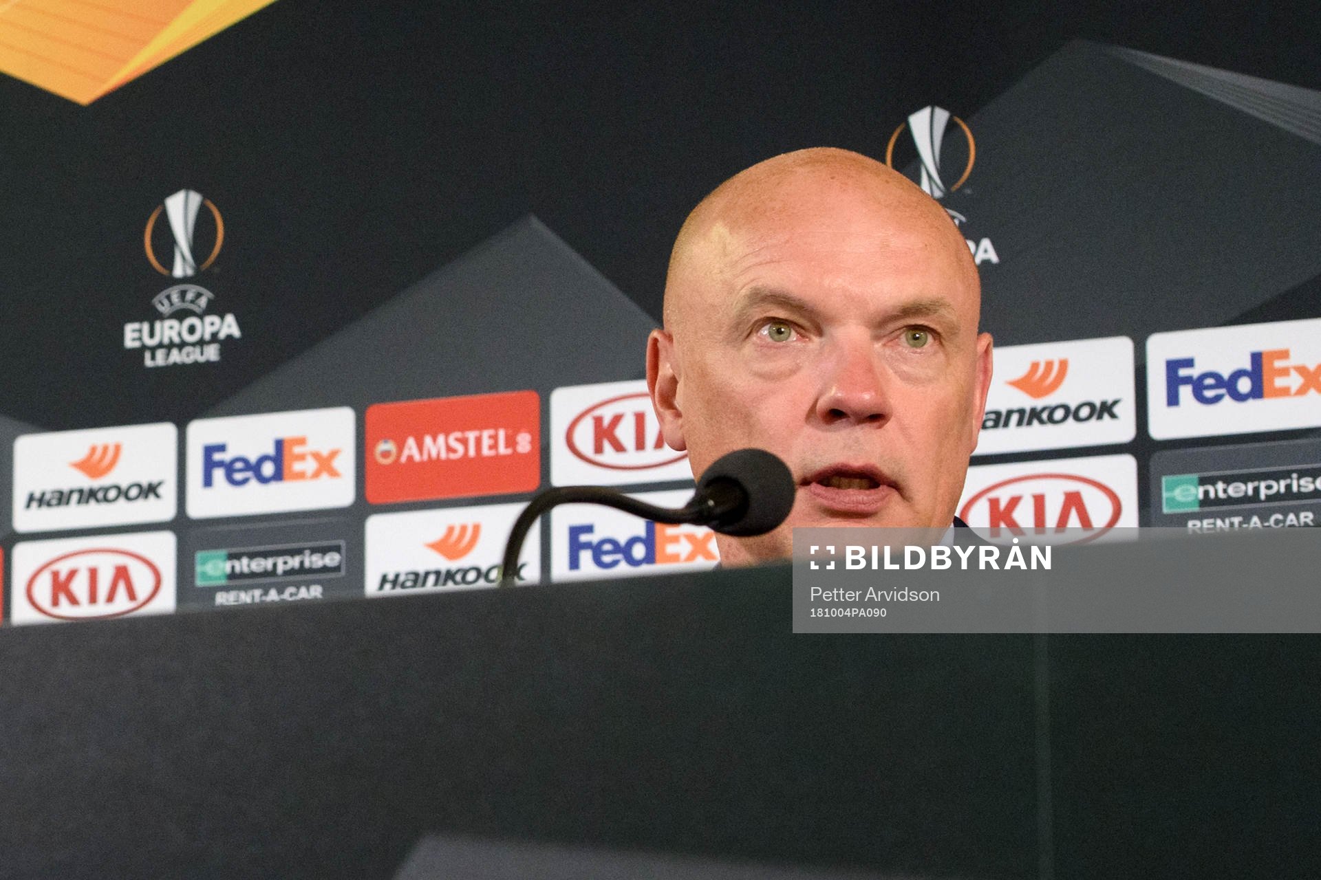 Uwe Rösler, head coach of Malmö FF an a press conference