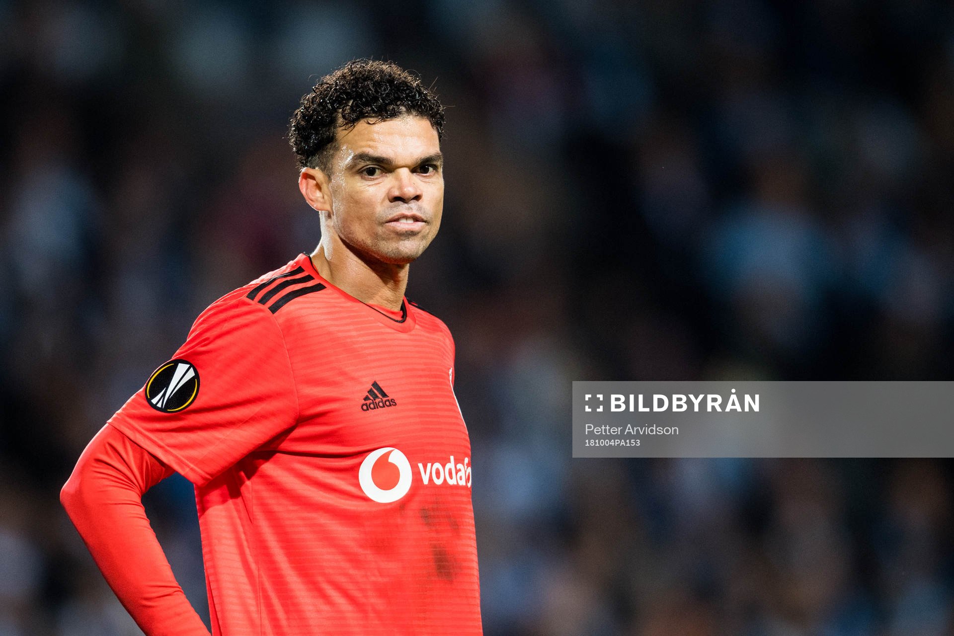 Pepe of Besiktas during the Europa League group stage match between Malmö FF and Besiktas on October 4, 2018 in Malmö.