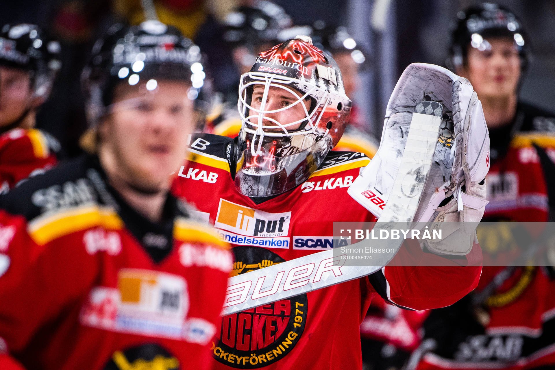 Luleås målvakt Joel Lassinatti jublar