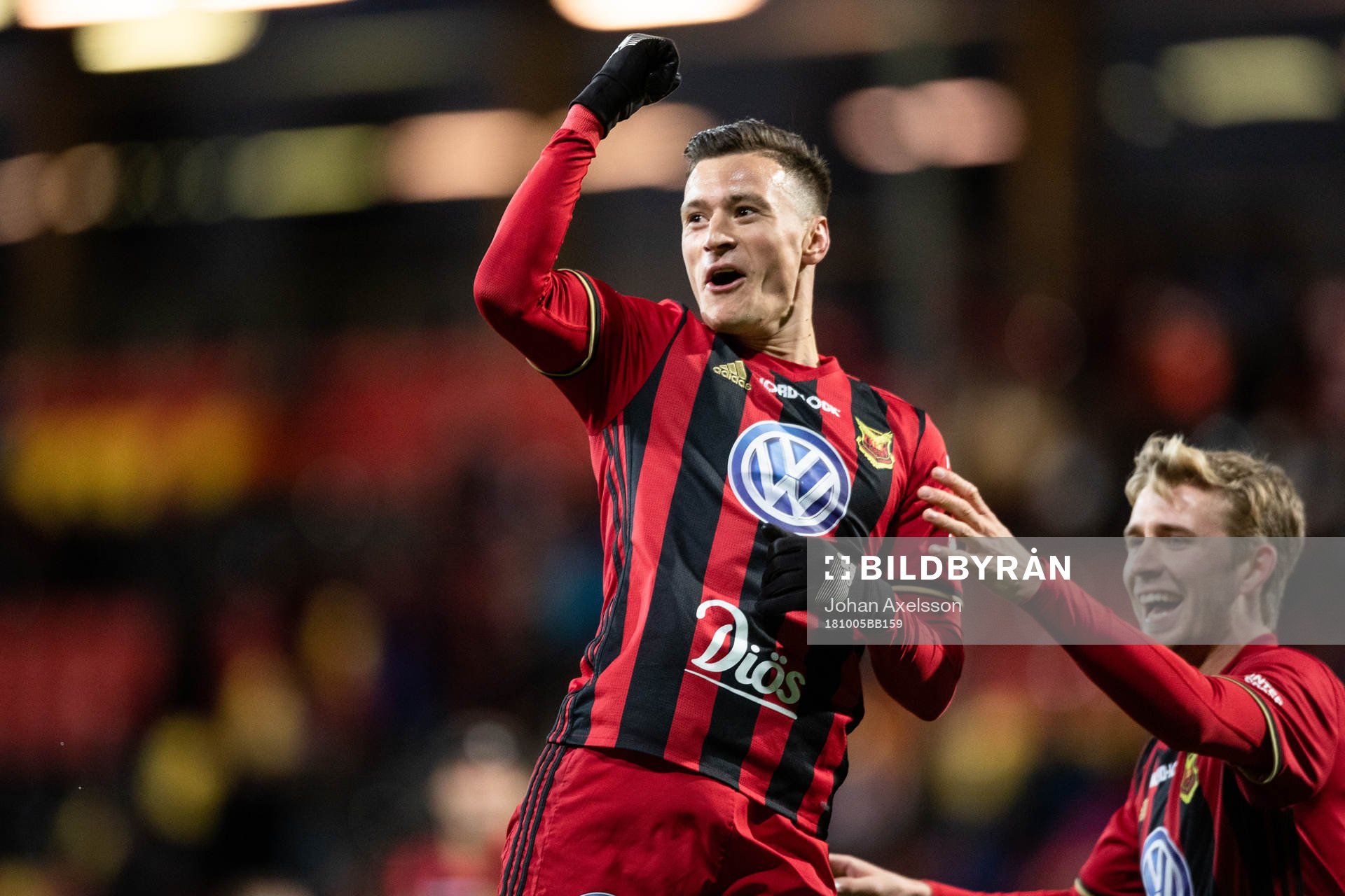 Östersunds Jamie Hopcutt jublar