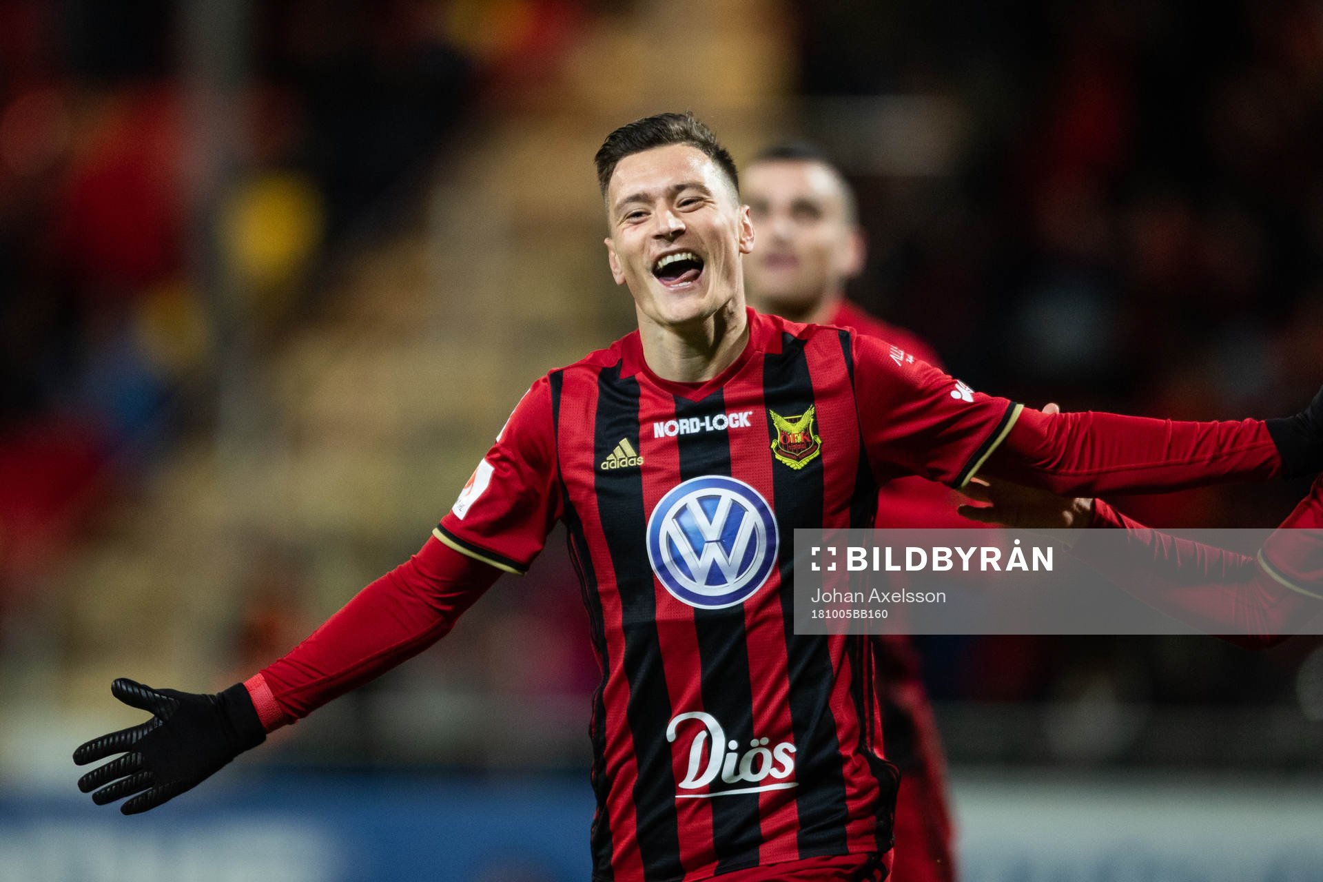 Östersunds Jamie Hopcutt jublar