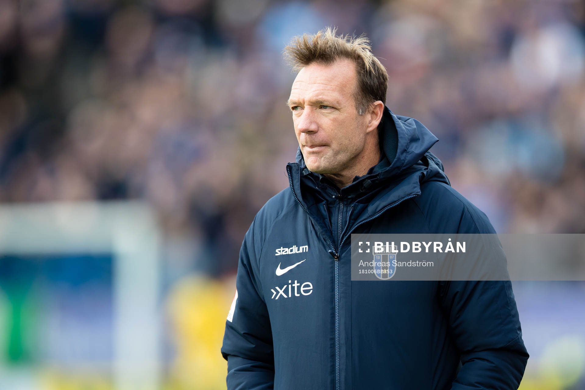 Sirius tränare Kim Bergstrand under fotbollsmatchen i Allsvenskan mellan Sirius och Elfsborg den 6 oktober 2018 i Uppsala. 