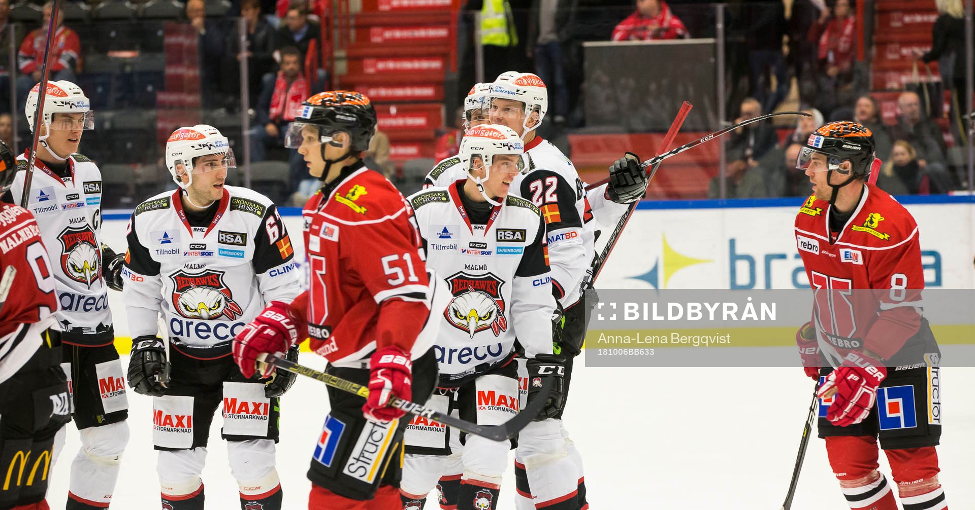 Malmö Redhawks spelare jublar