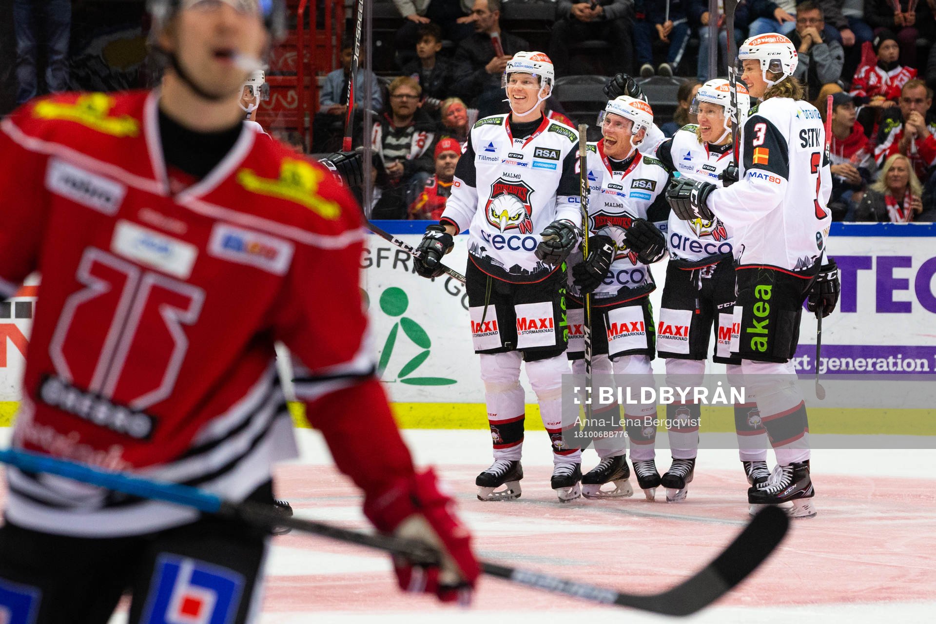 Malmö Redhawks Lars Bryggman , Matias Lassen , Marcus