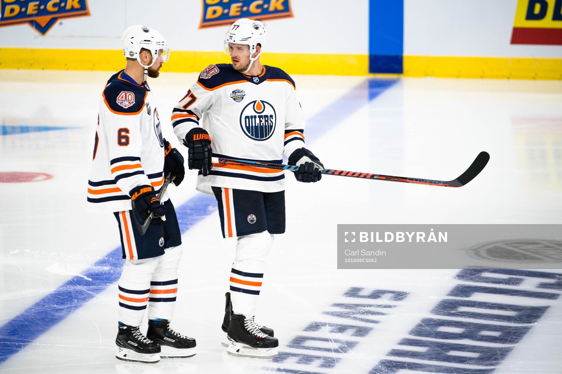 Adam Larsson and Oscar Klefbom of the Edmonton Oilers