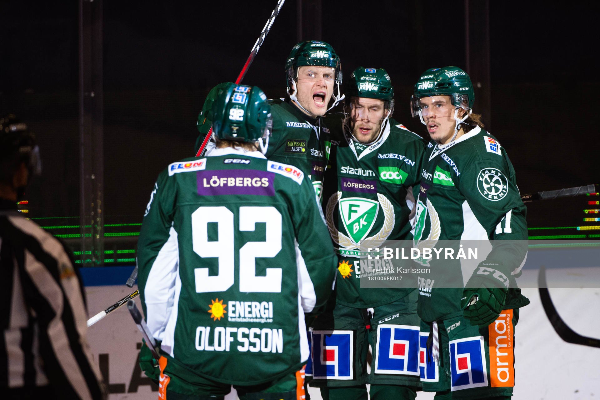 Färjestads Johan Ryno jublar