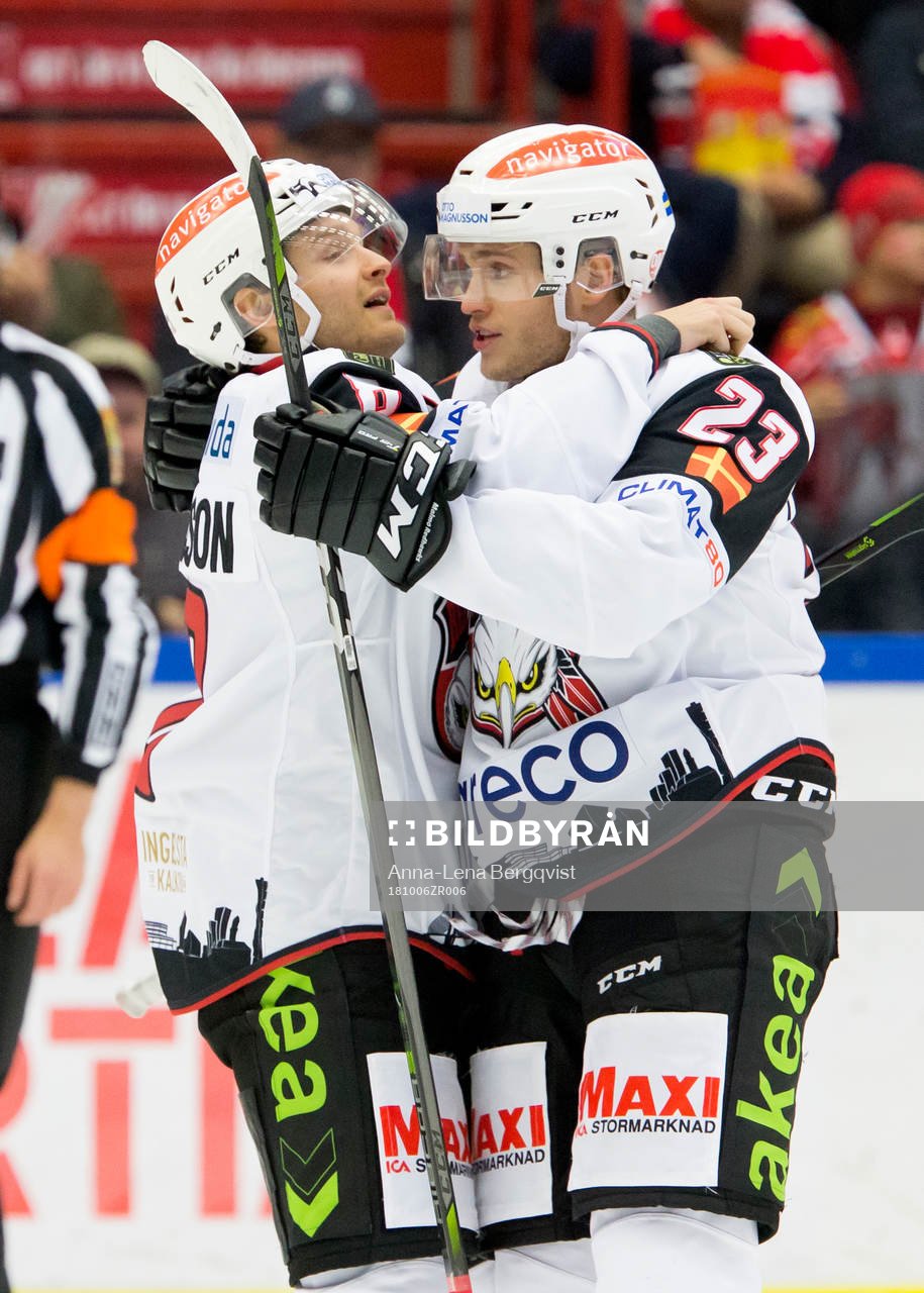 Malmö Redhawks Johan Olofsson och Christoffer Forsberg