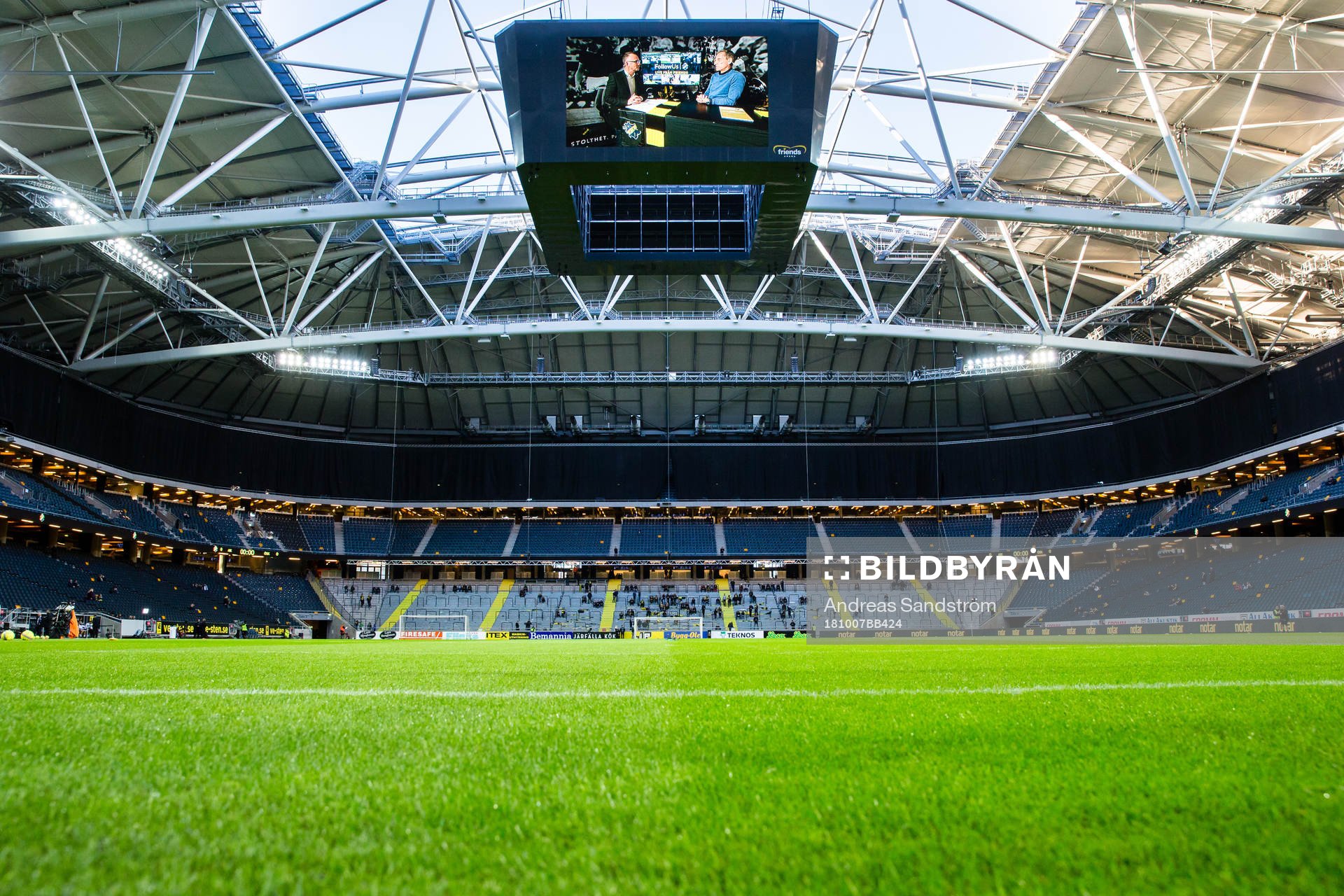 Generell vy över Friends arena inför fotbollsmatchen i Allsvenskan mellan AIK och Örebro den 7 oktober 2018 i Stockholm. 