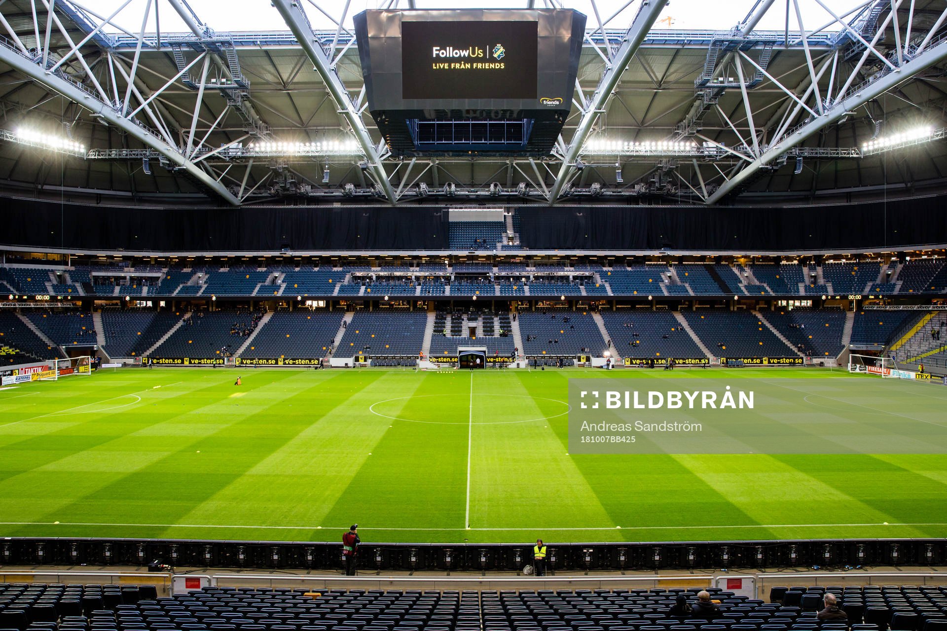 Generell vy över Friends arena inför fotbollsmatchen i Allsvenskan mellan AIK och Örebro den 7 oktober 2018 i Stockholm. 