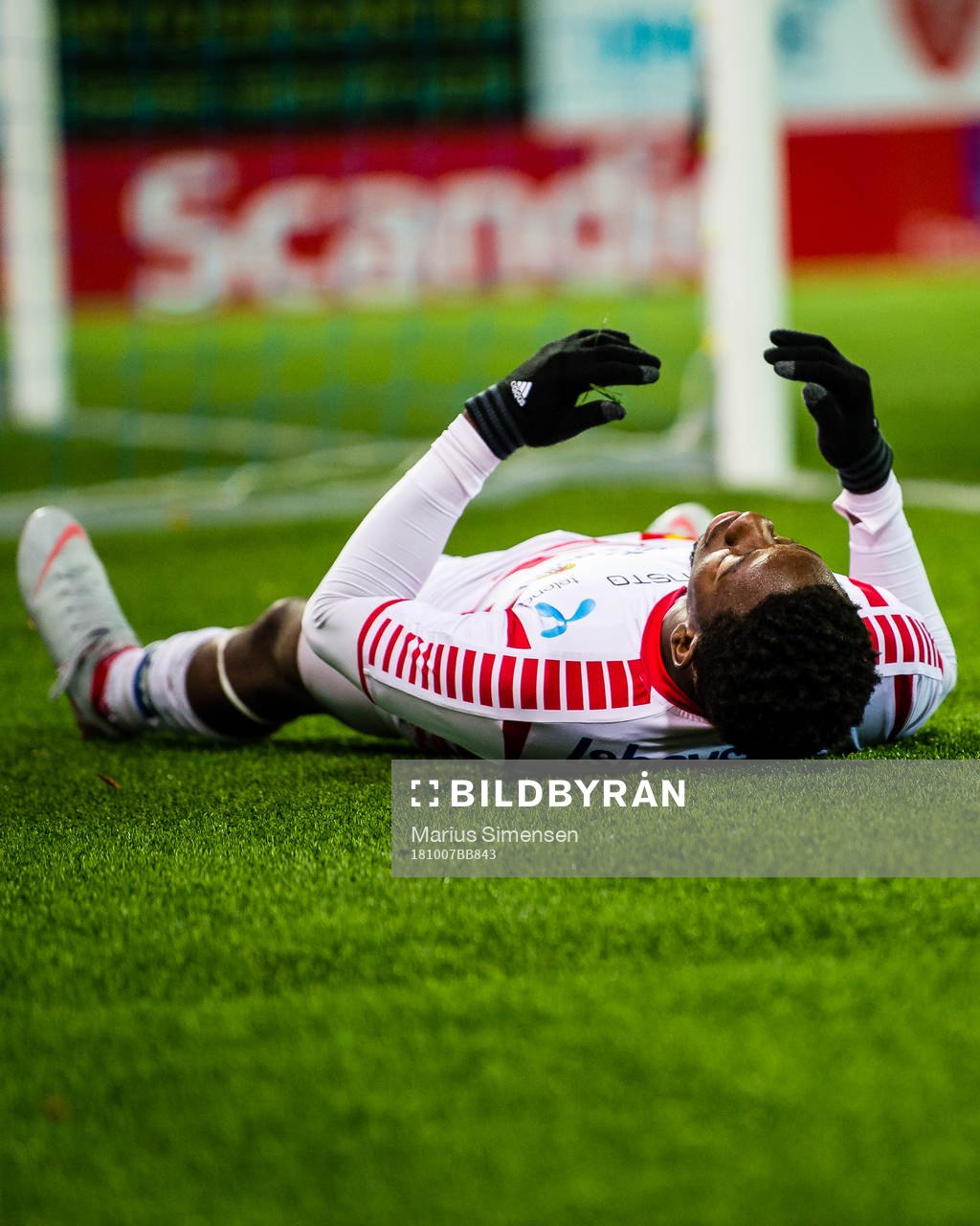 Mushaga Bakenga of Tromsø looks dejected