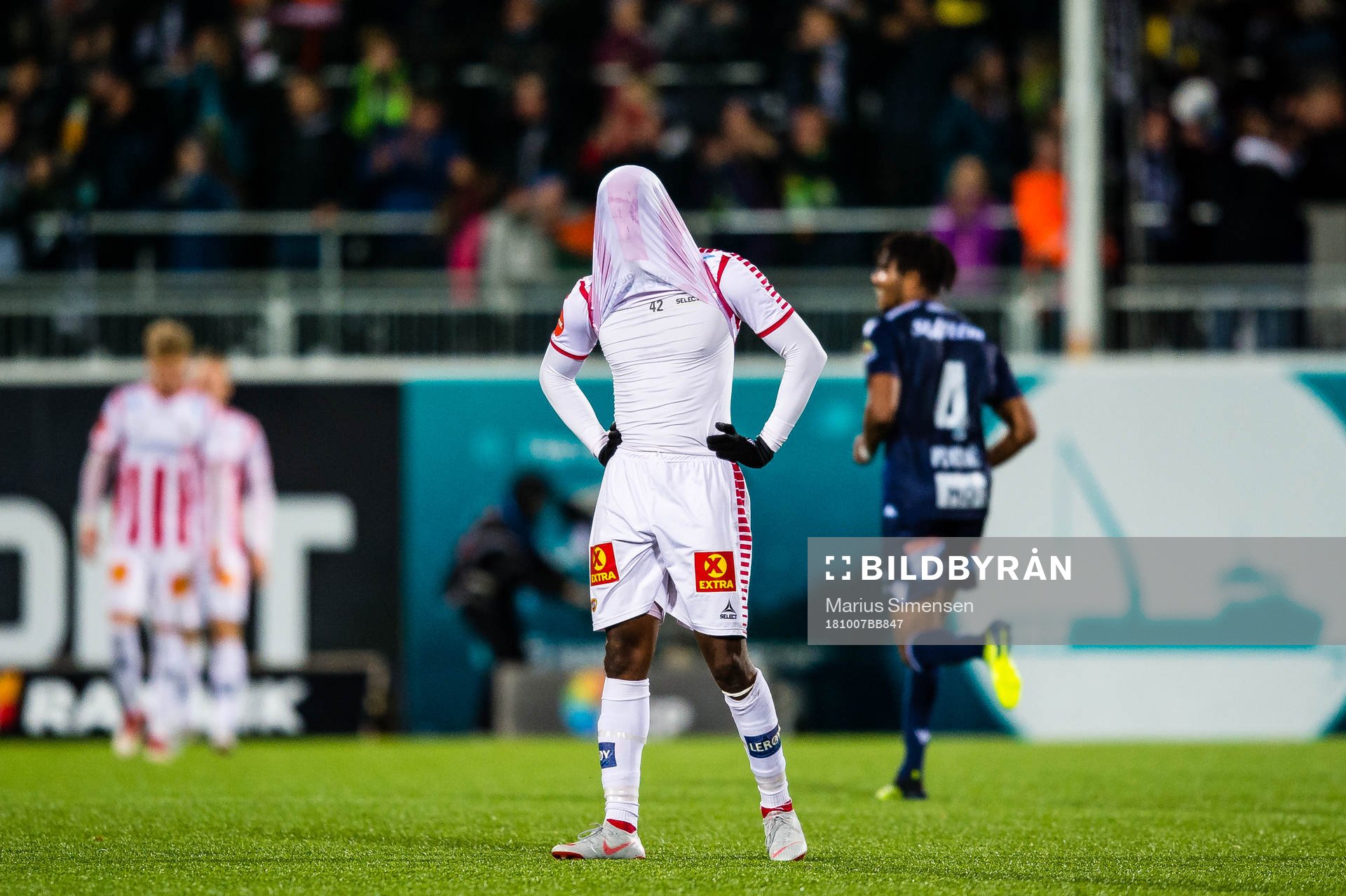 Mushaga Bakenga of Tromsø looks dejected