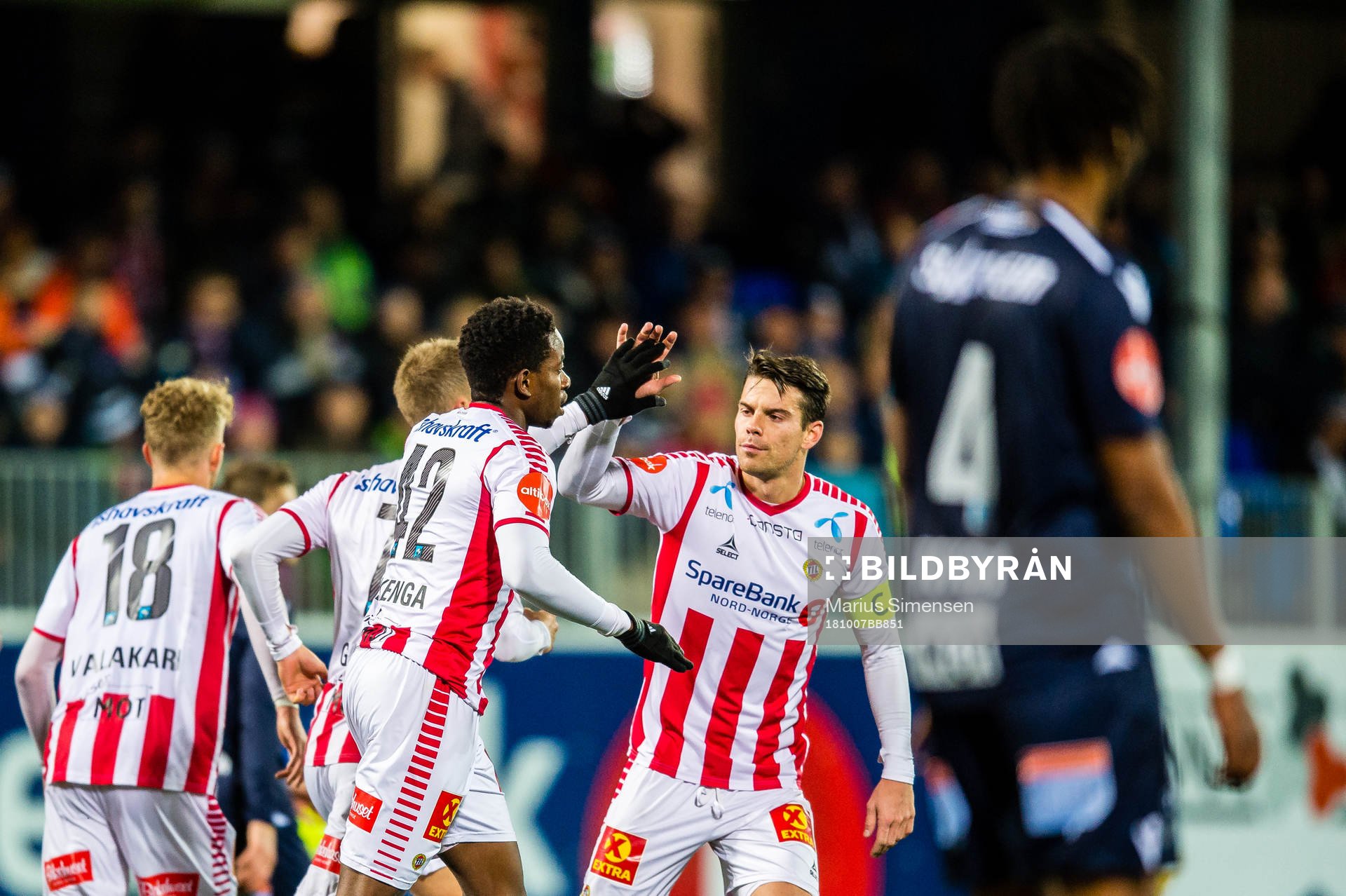 Mushaga Bakenga of Tromsø celebrates the 5-1 goal with