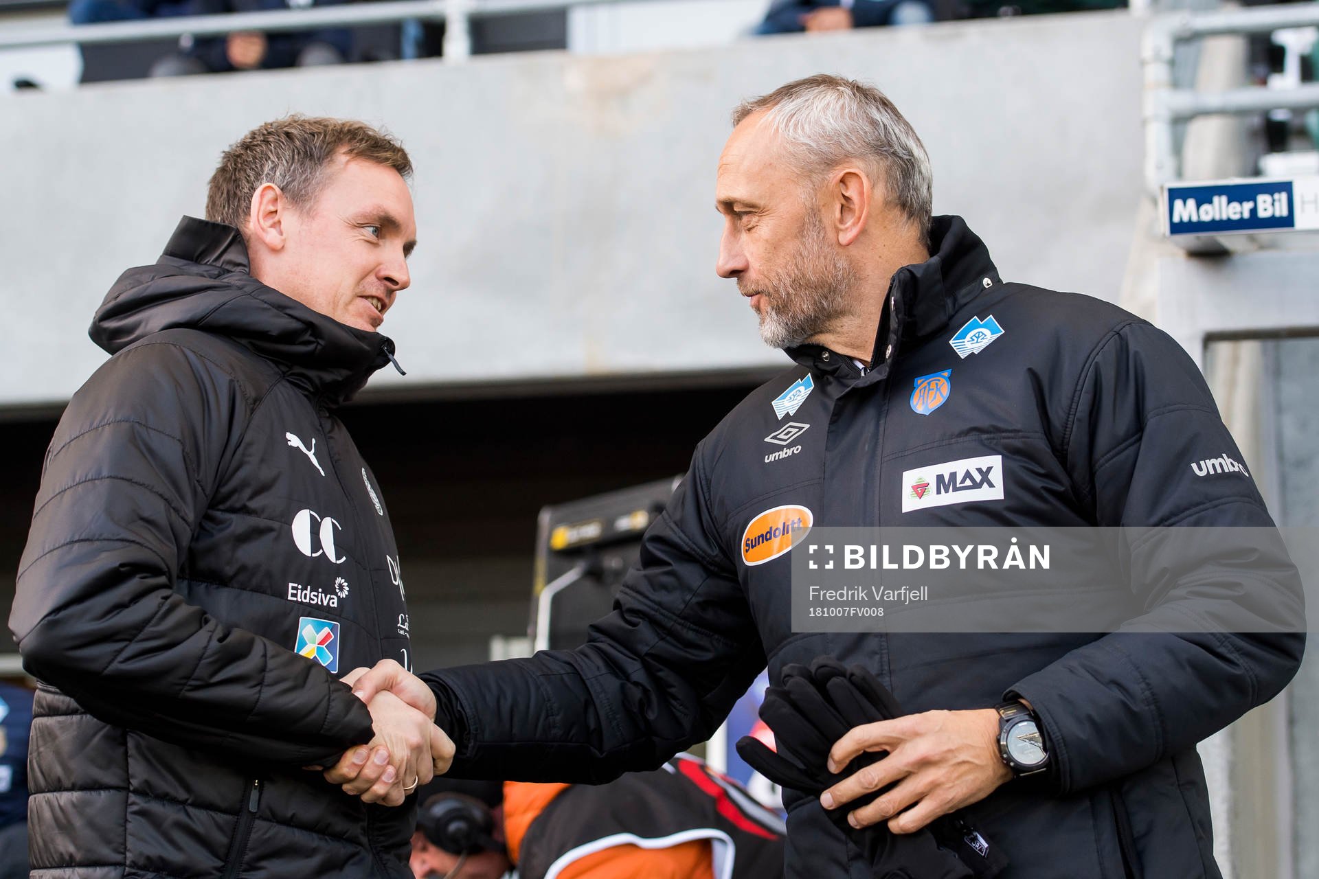 Kevin Knappen, head coach of HamKam, and Lars Bohinen, head