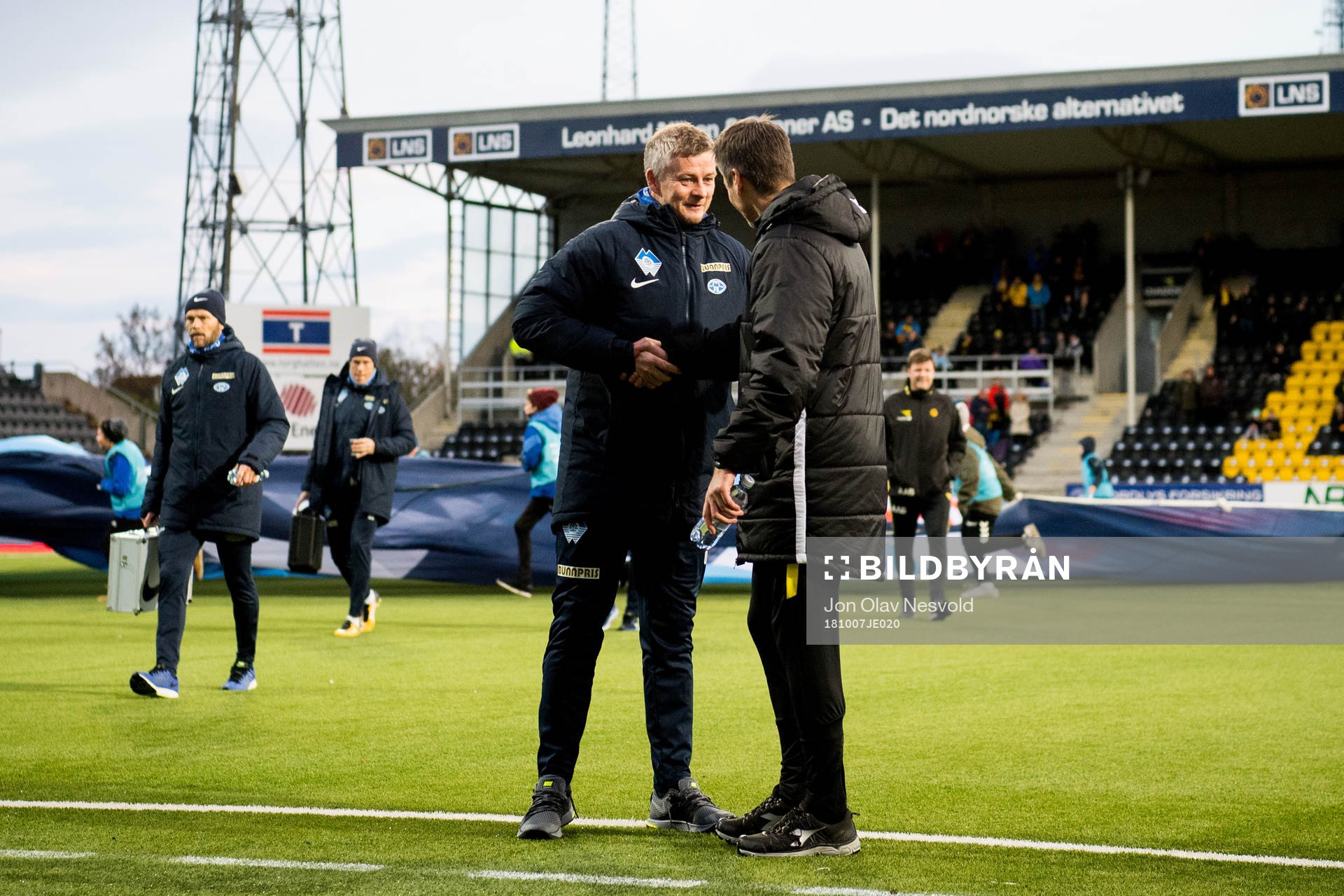 Ole Gunnar Solskjær, manager of Molde, and Kjetil Knutsen,