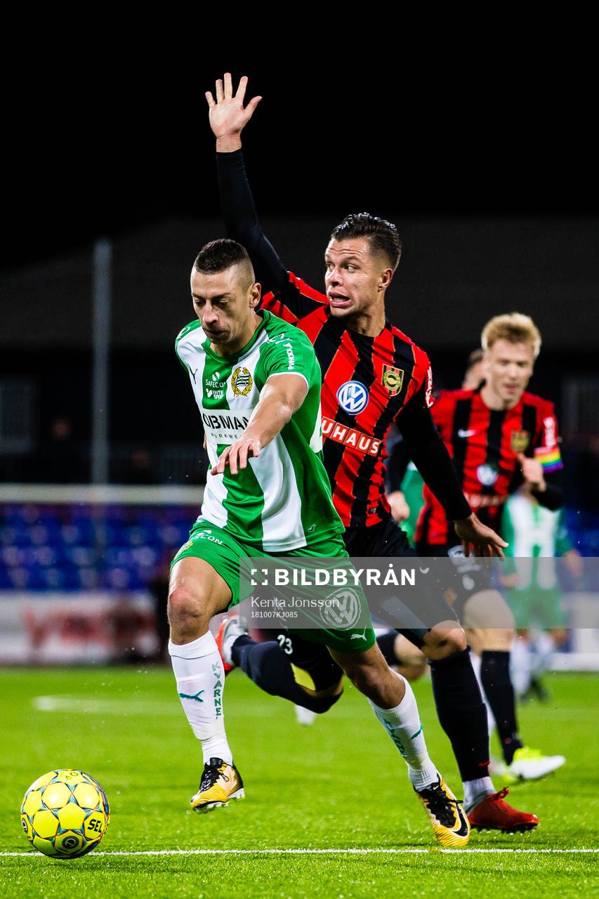 Hammarbys Nikola Djurdjic och Brommapojkarnas Erik Figueroa