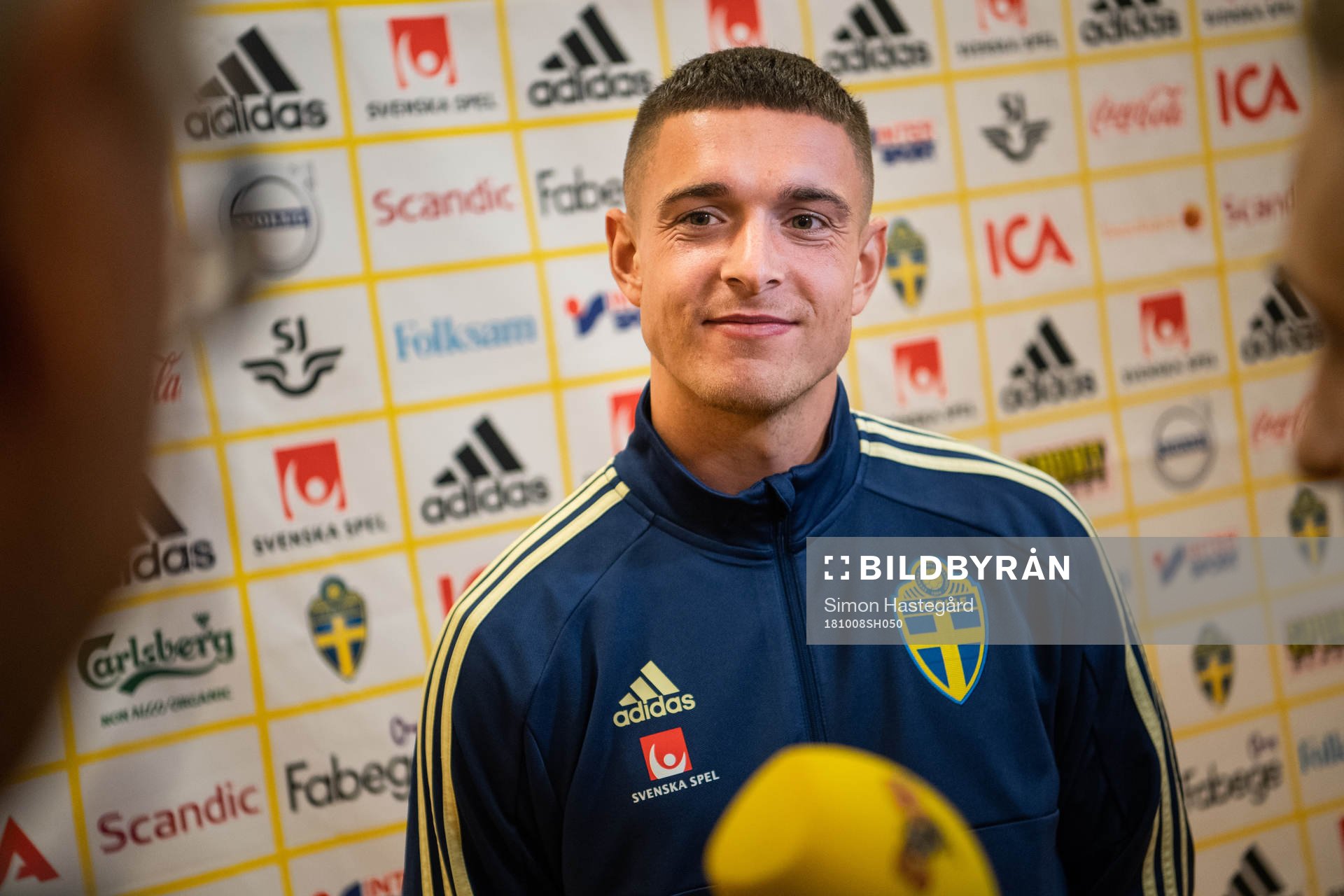 Sveriges Kristoffer Peterson i mixed zone