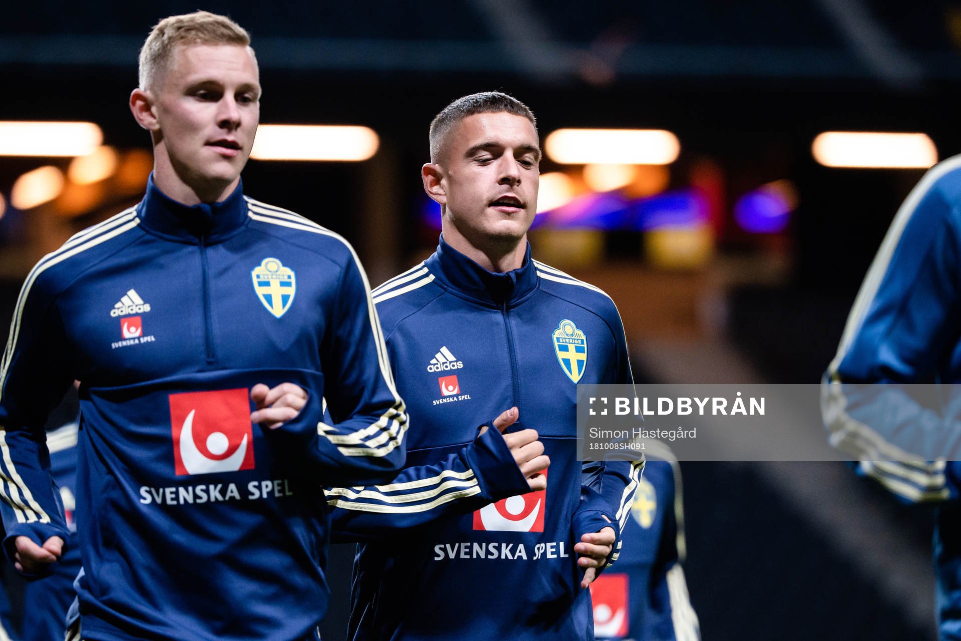 Sveriges Kristoffer Peterson under en träning med Sveriges fotbollslandslag inför Nations League den 8 oktober 2018 i Stockholm.