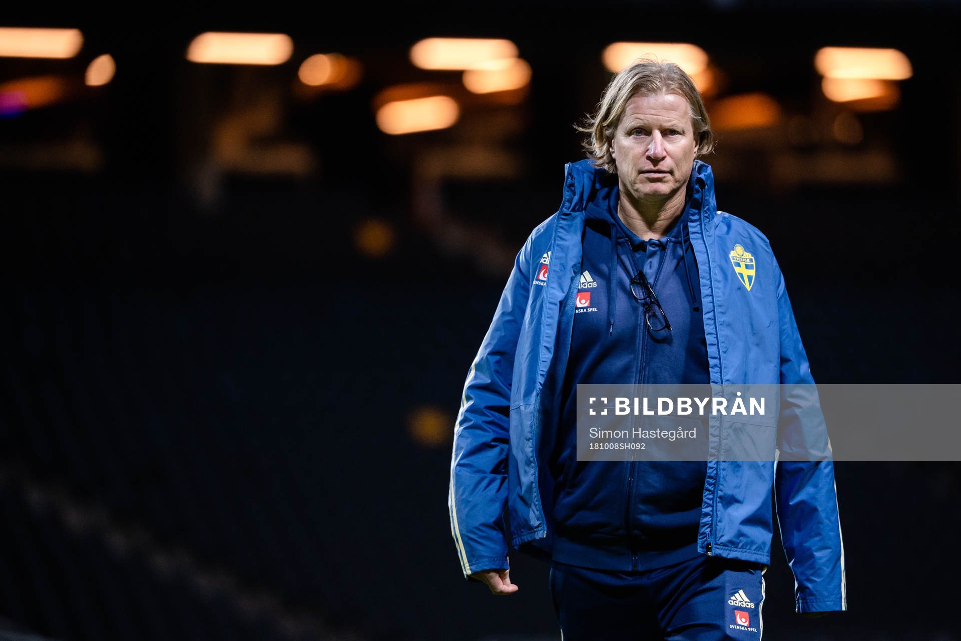 Landslagschef Stefan Pettersson under en träning med Sveriges fotbollslandslag inför Nations League den 8 oktober 2018 i Stockholm.