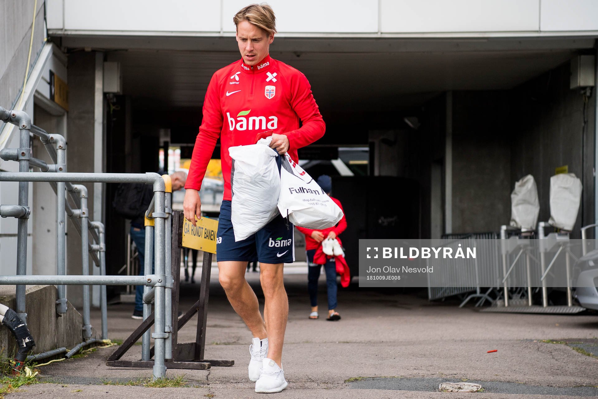 Stefan Johansen of Norway arrives