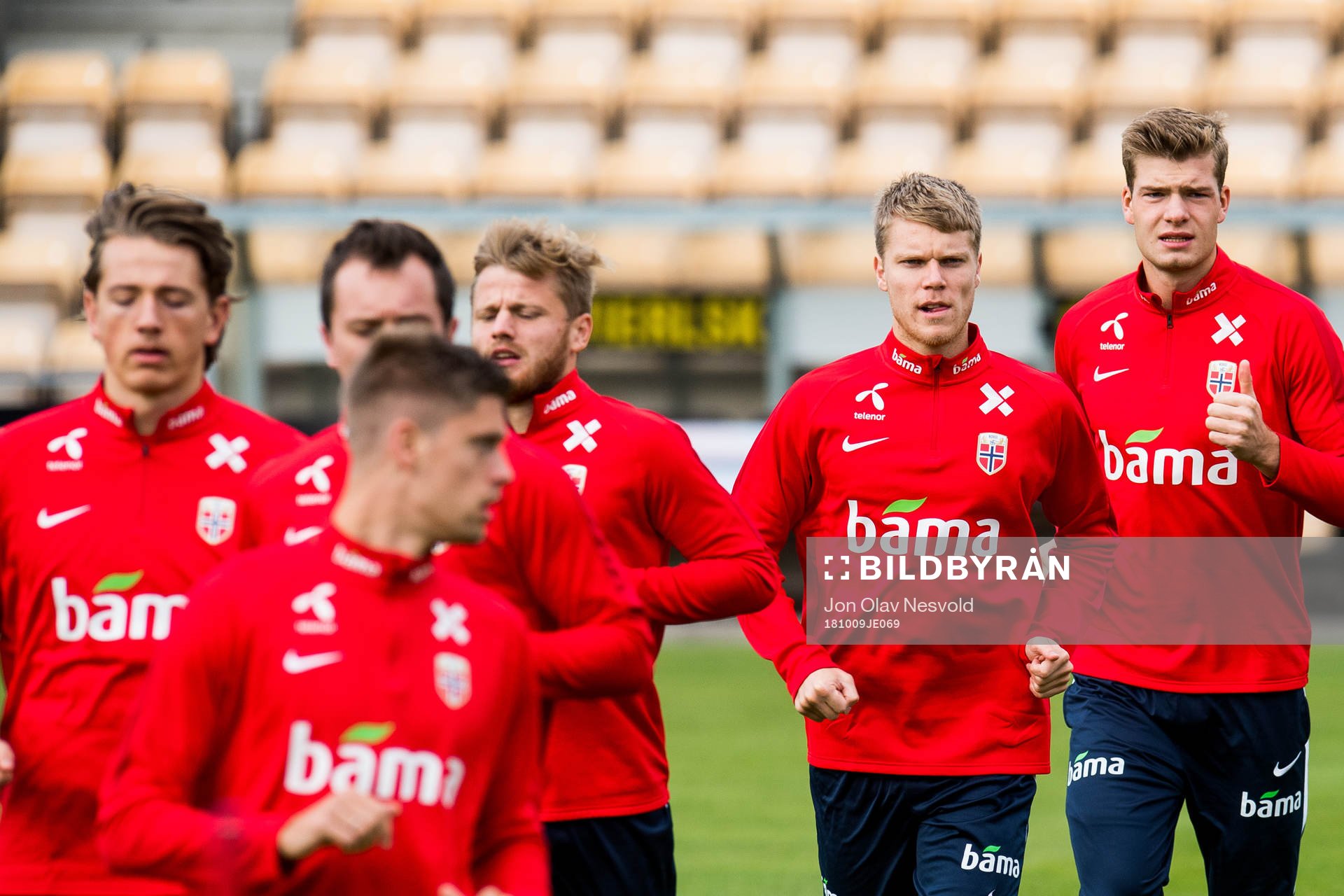 Sigurd Rosted and Alexander Sørloth of Norway