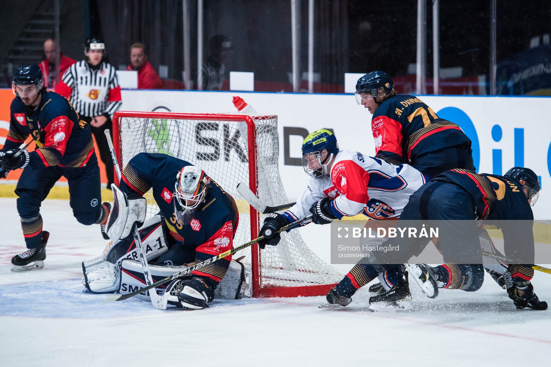 goalkeeper Robin Jensen of Djurgården with a save infront