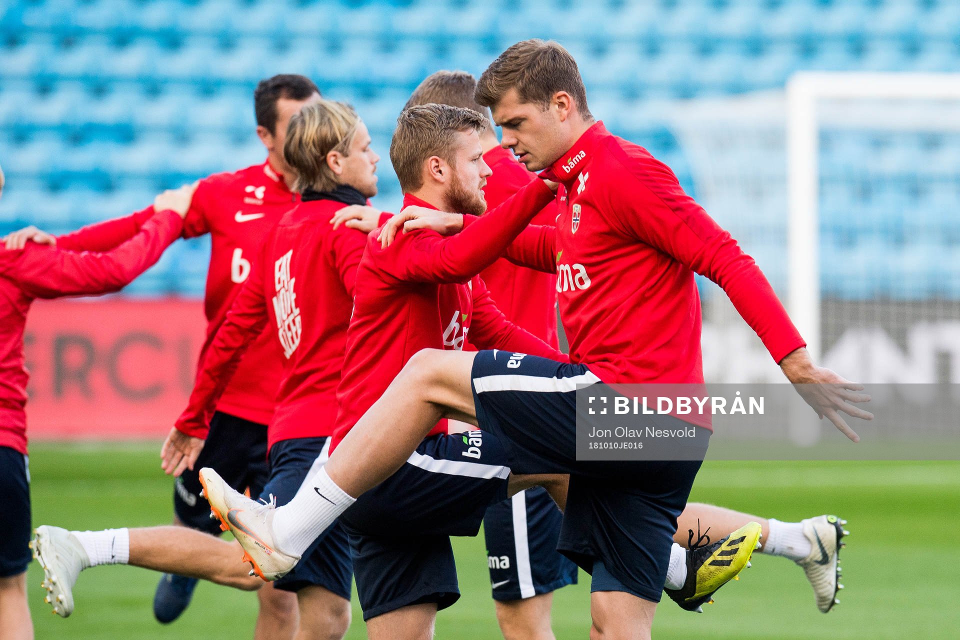 Fredrik Midtsjø and Alexander Sørloth of Norway