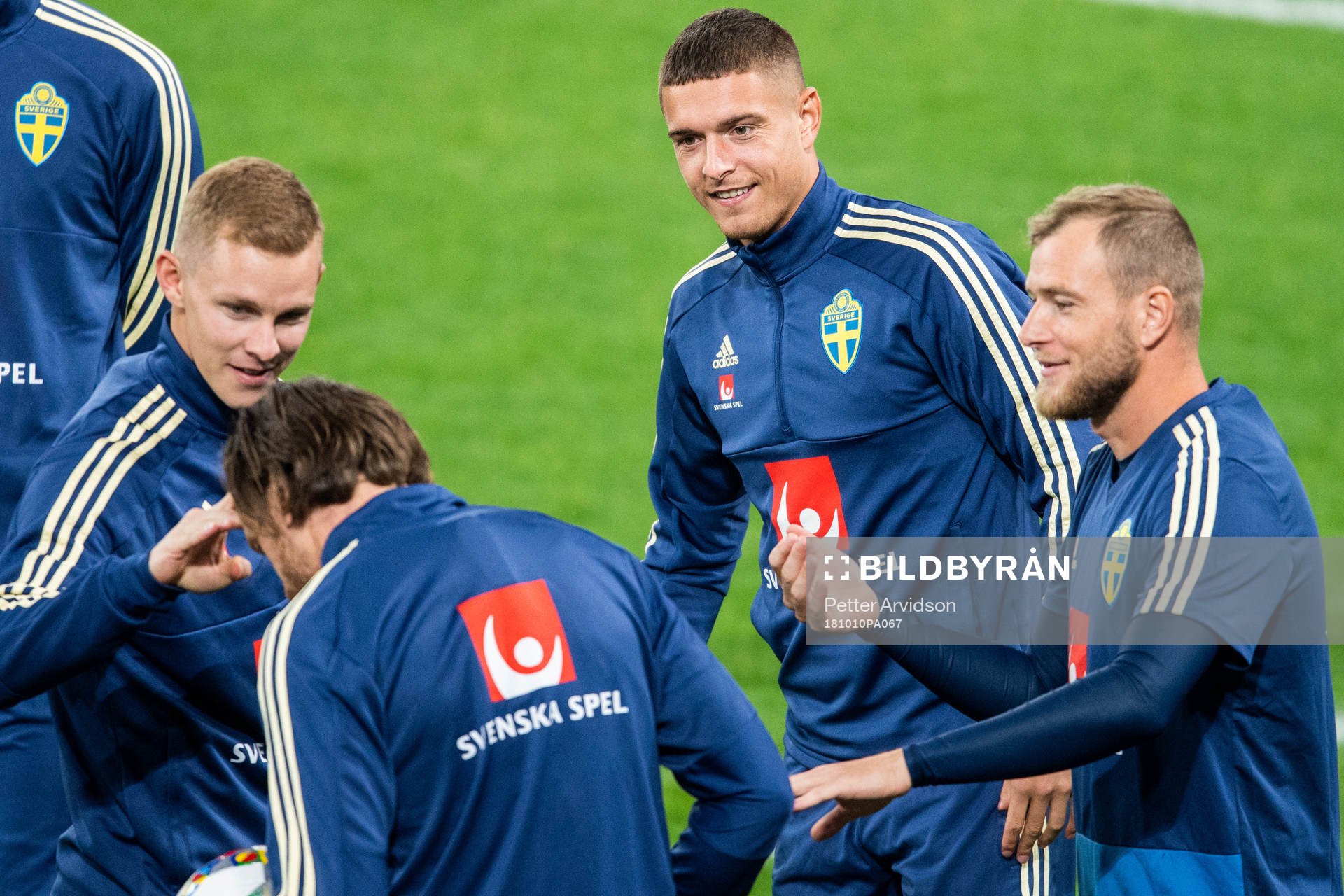 Emil Krafth, Kristoffer Peterson and John Guidetti of Sweden