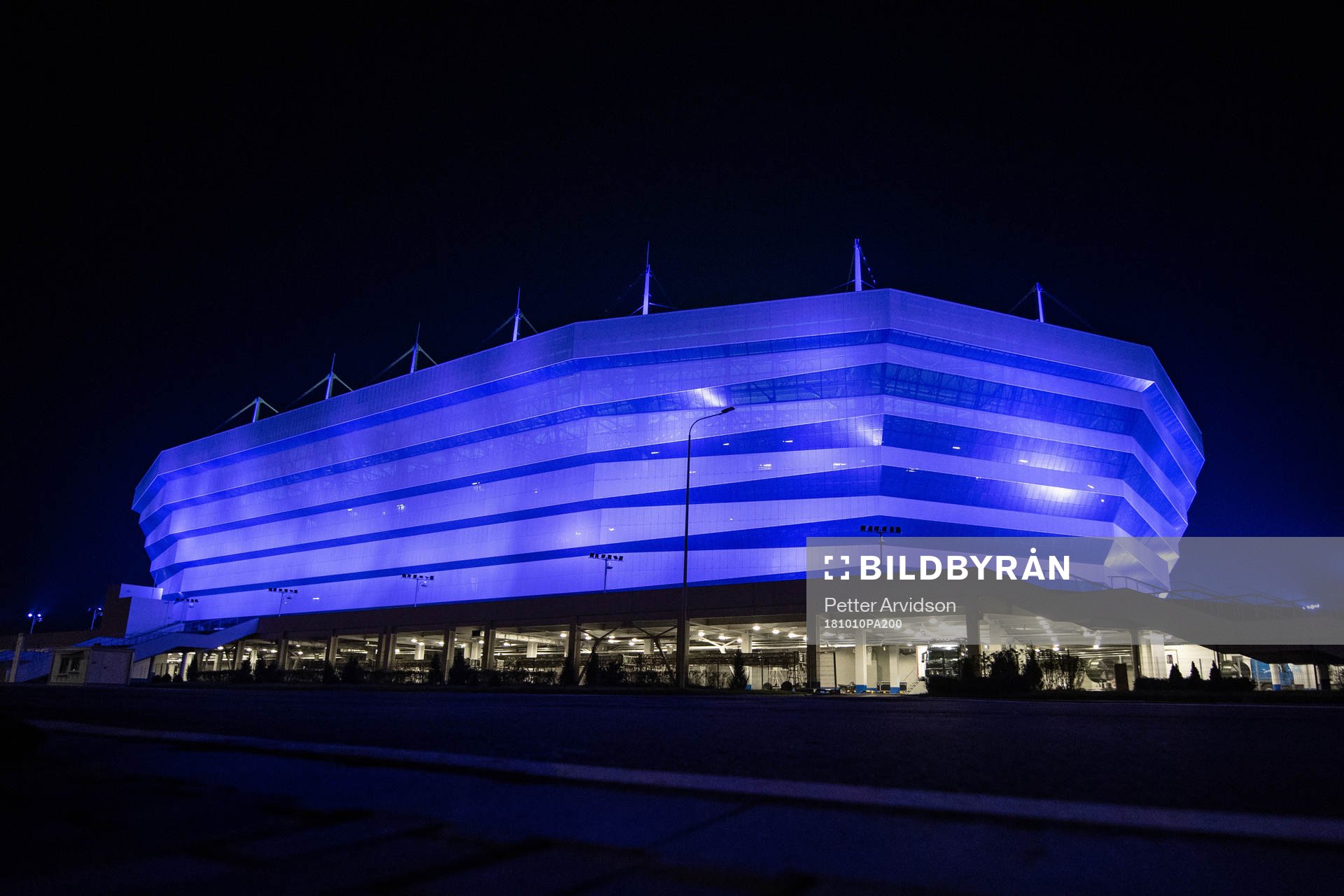 Kaliningrad stadium after a training session with Swedens national team on October 10, 2018 in Kaliningrad.