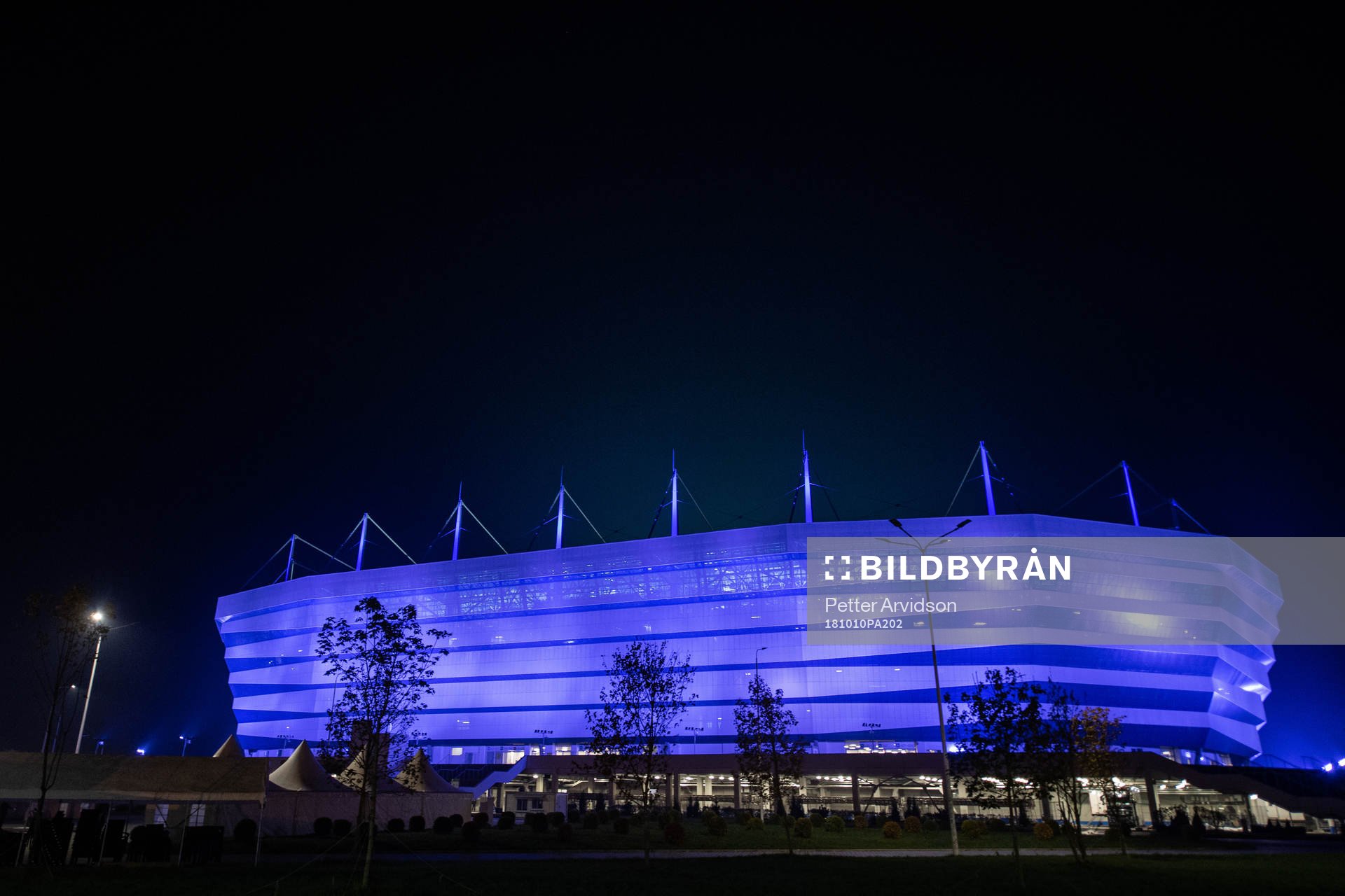 Kaliningrad stadium after a training session with Swedens national team on October 10, 2018 in Kaliningrad.