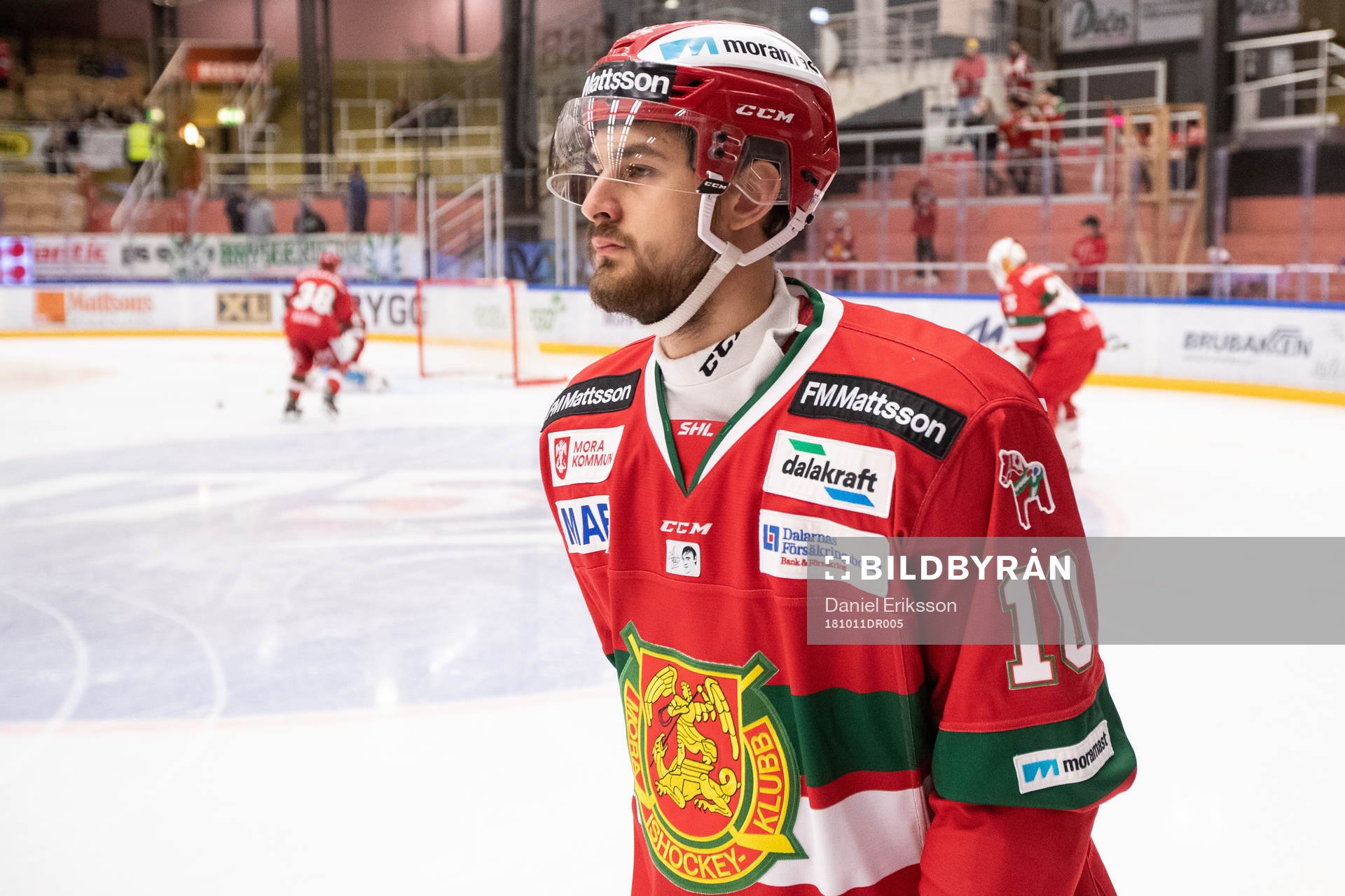 Moras Matej Galbavy vid uppvärmningen