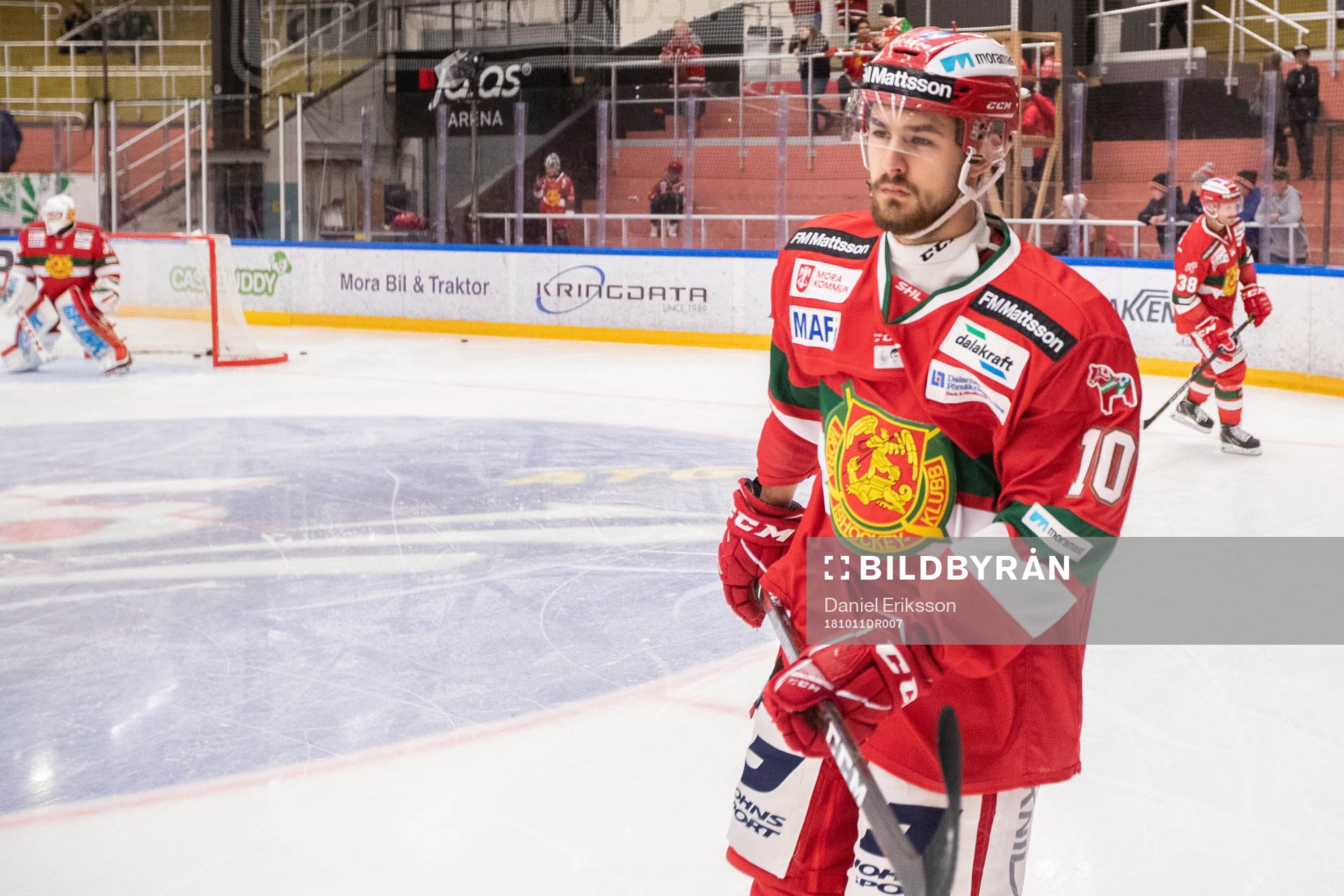 Moras Matej Galbavy vid uppvärmningen