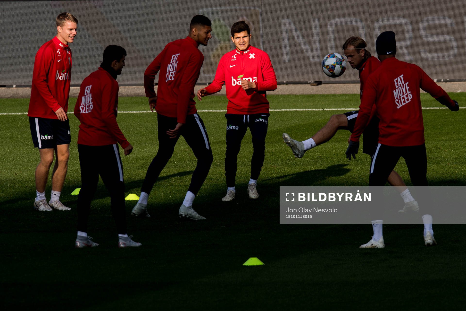Sigurd Rosted and Tarik Elyounoussi of Norway