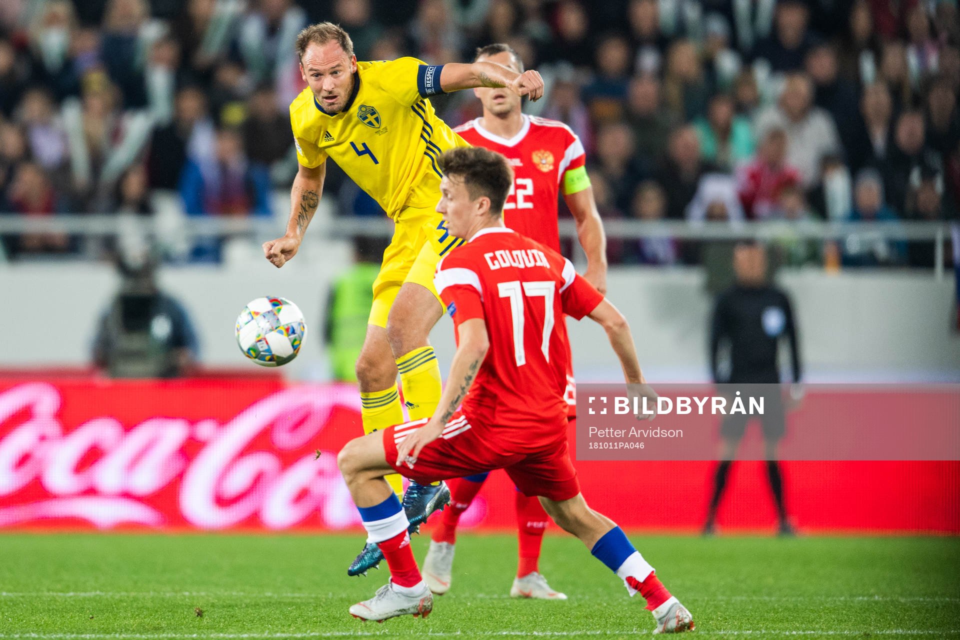 Andreas Granqvist of Sweden and Aleksandr Golovin of Russia