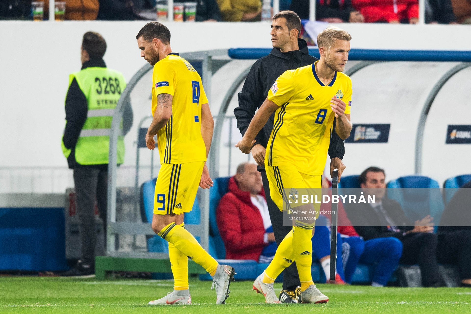 Marcus Berg is substituted for Sebastian Andersson of Sweden