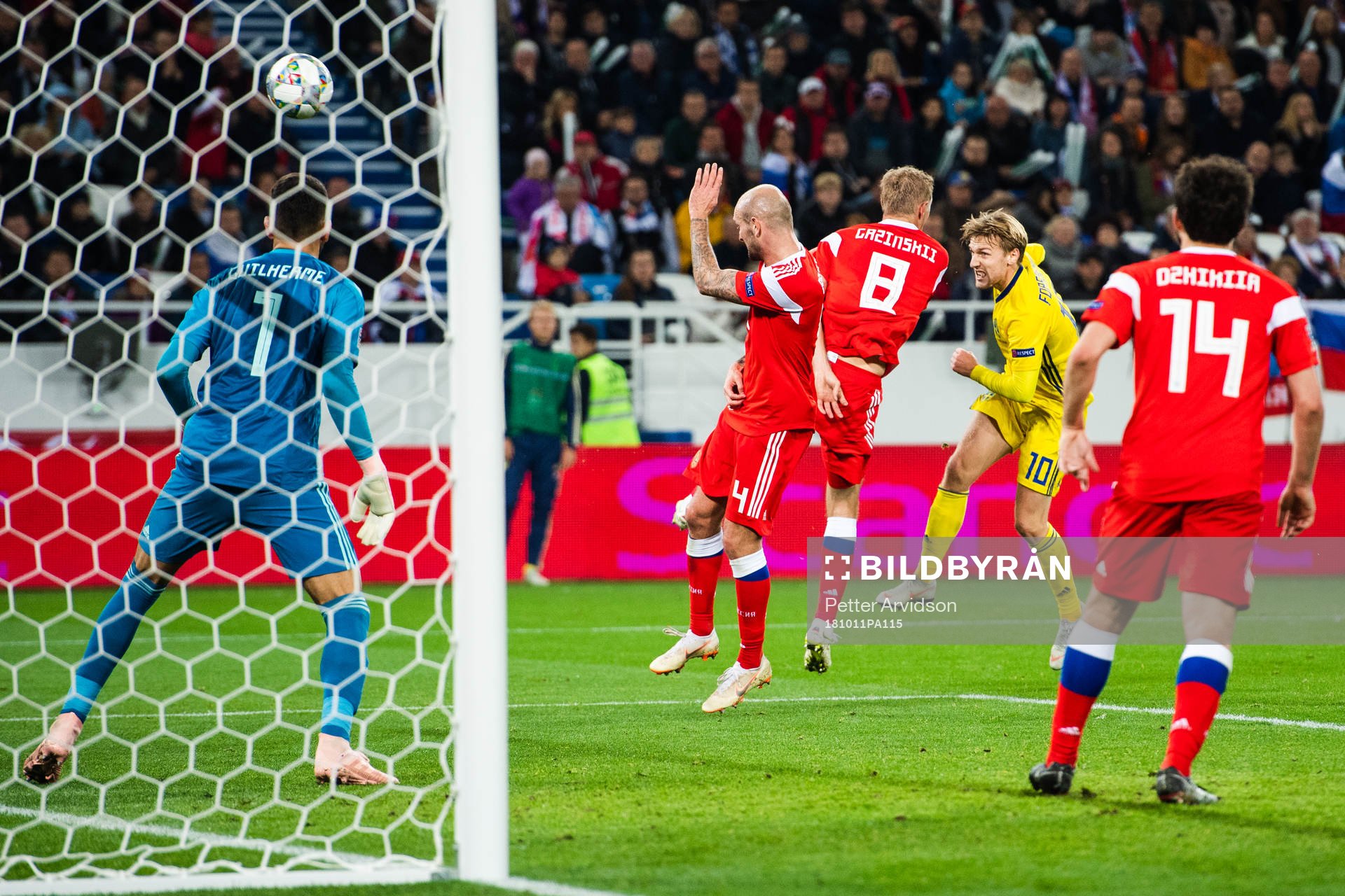 Emil Forsberg of Sweden with a shot